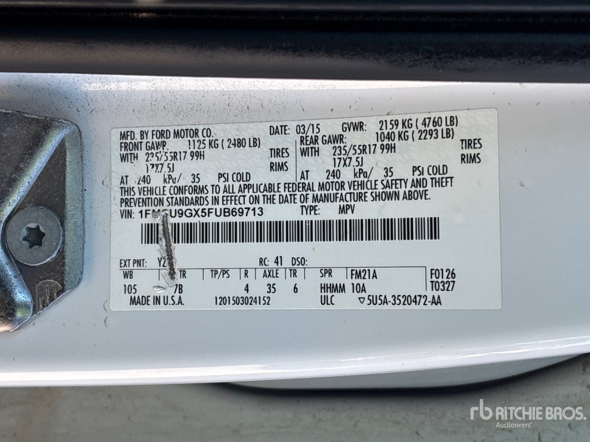 Aspect général with Numéro de série/Numéro d'identification du véhicule automobile