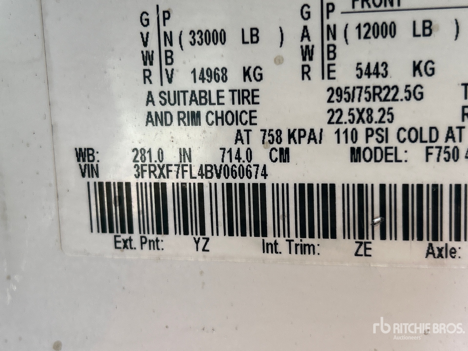 General Appearance with N.º de serie/VIN