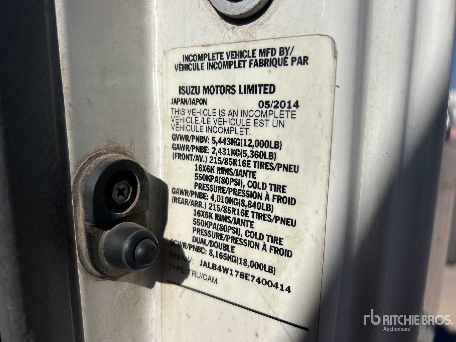 General Appearance with Serial Number / VIN