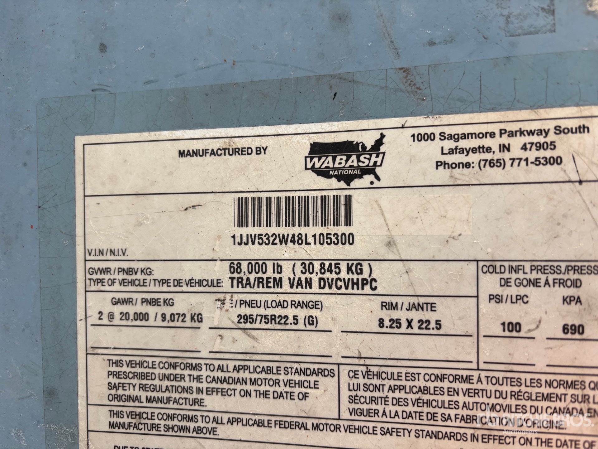 General Appearance with Numéro de série/Numéro d'identification du véhicule automobile