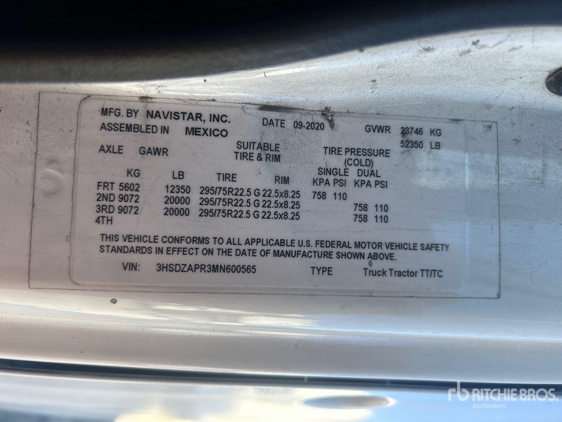 General Appearance with Serial Number / VIN