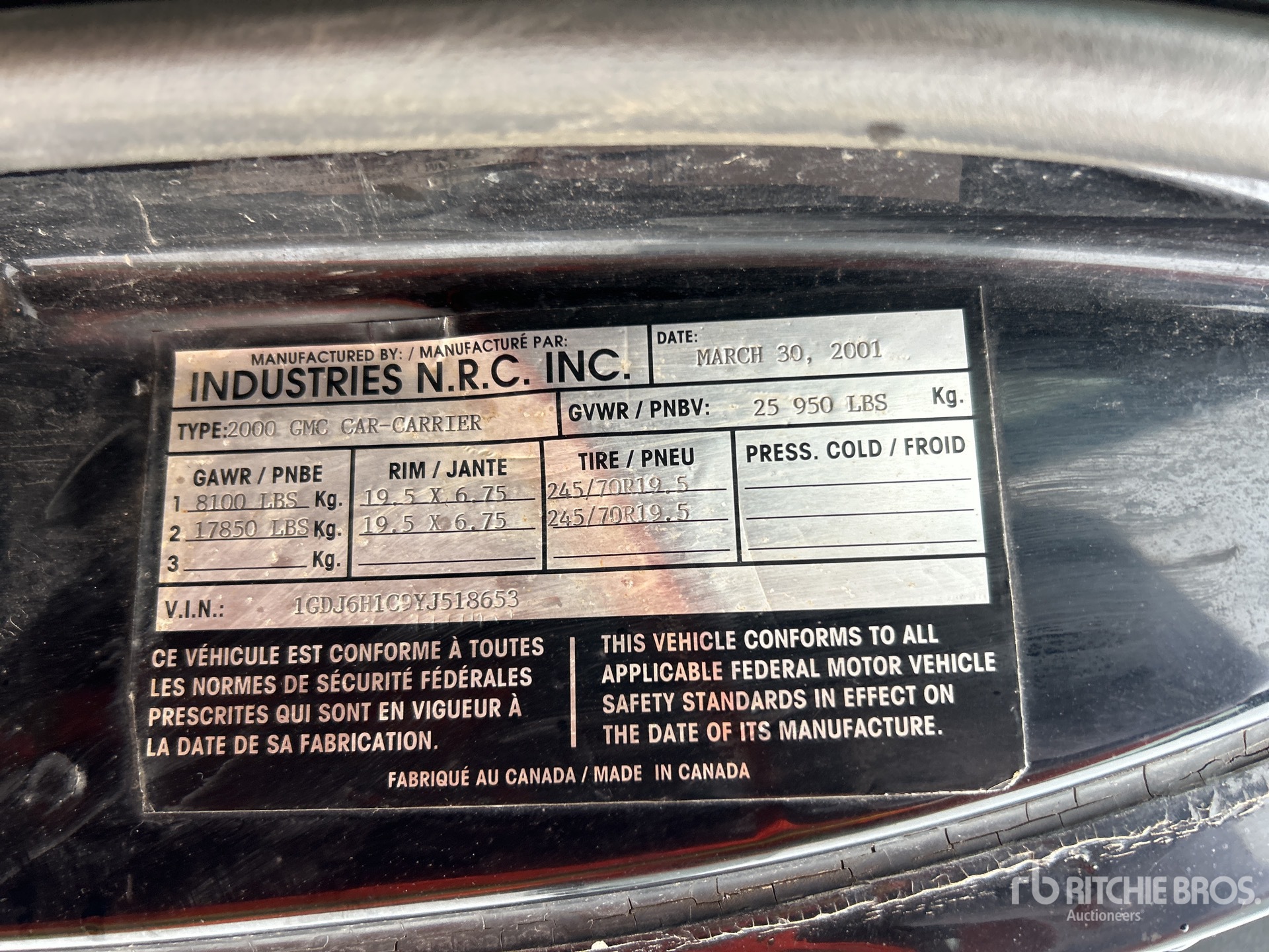 General Appearance with N.º de serie/VIN