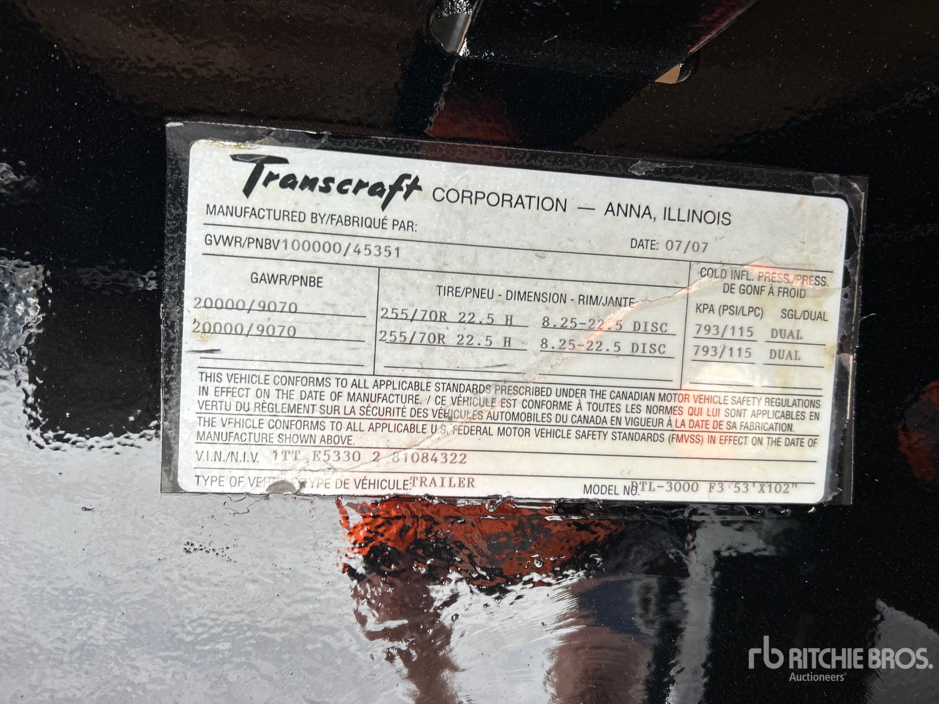 General Appearance with N.º de serie/VIN