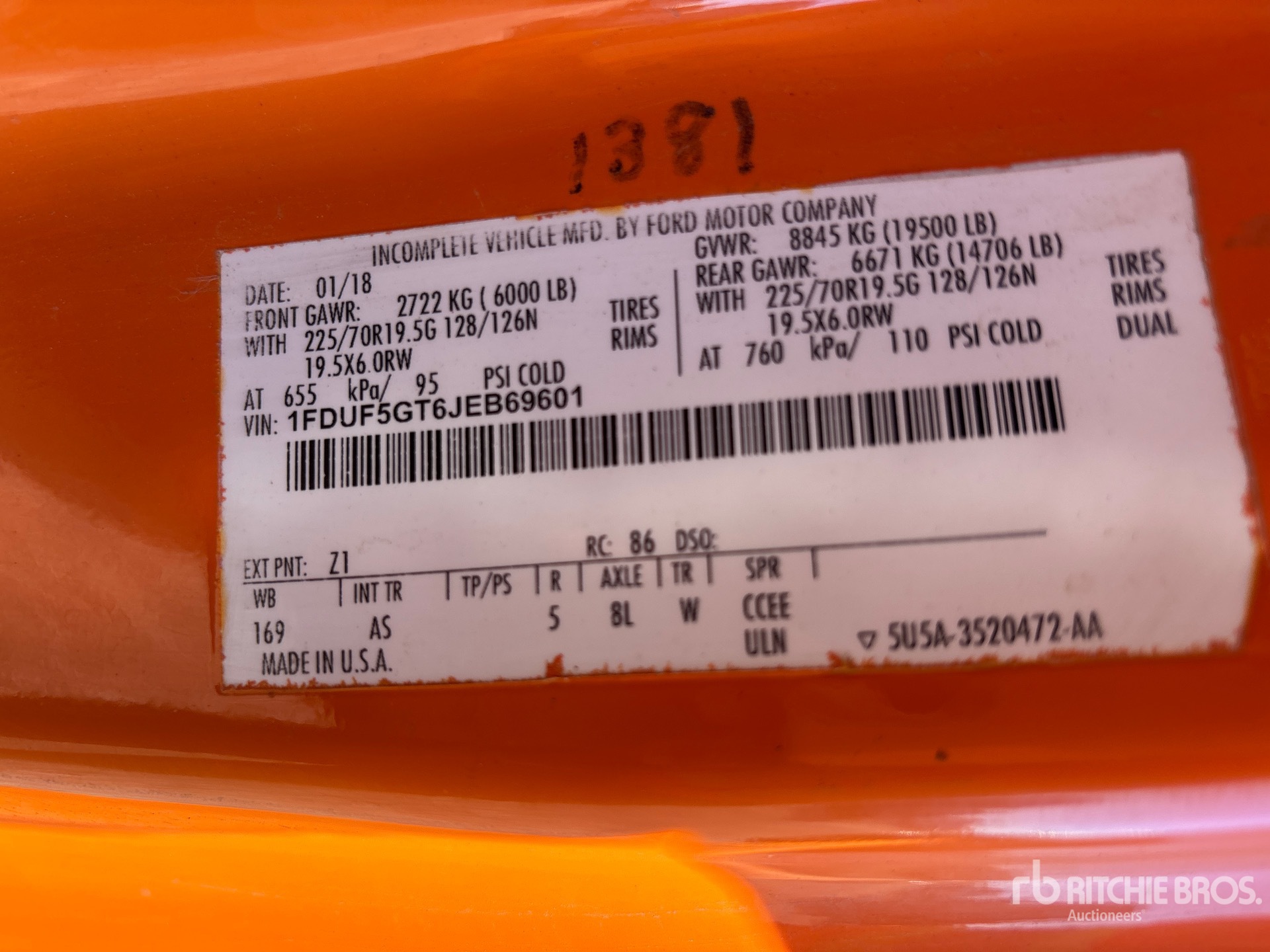 General Appearance with Serial Number / VIN