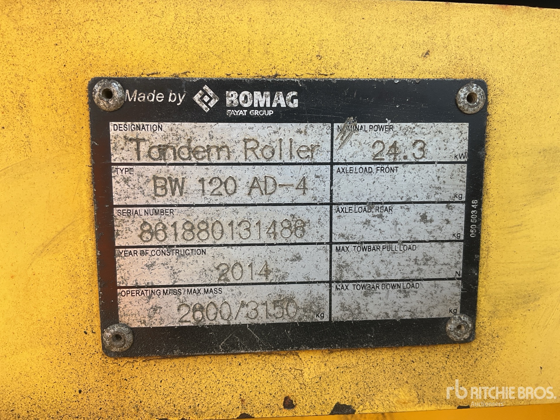 General Appearance with N.º de serie/VIN