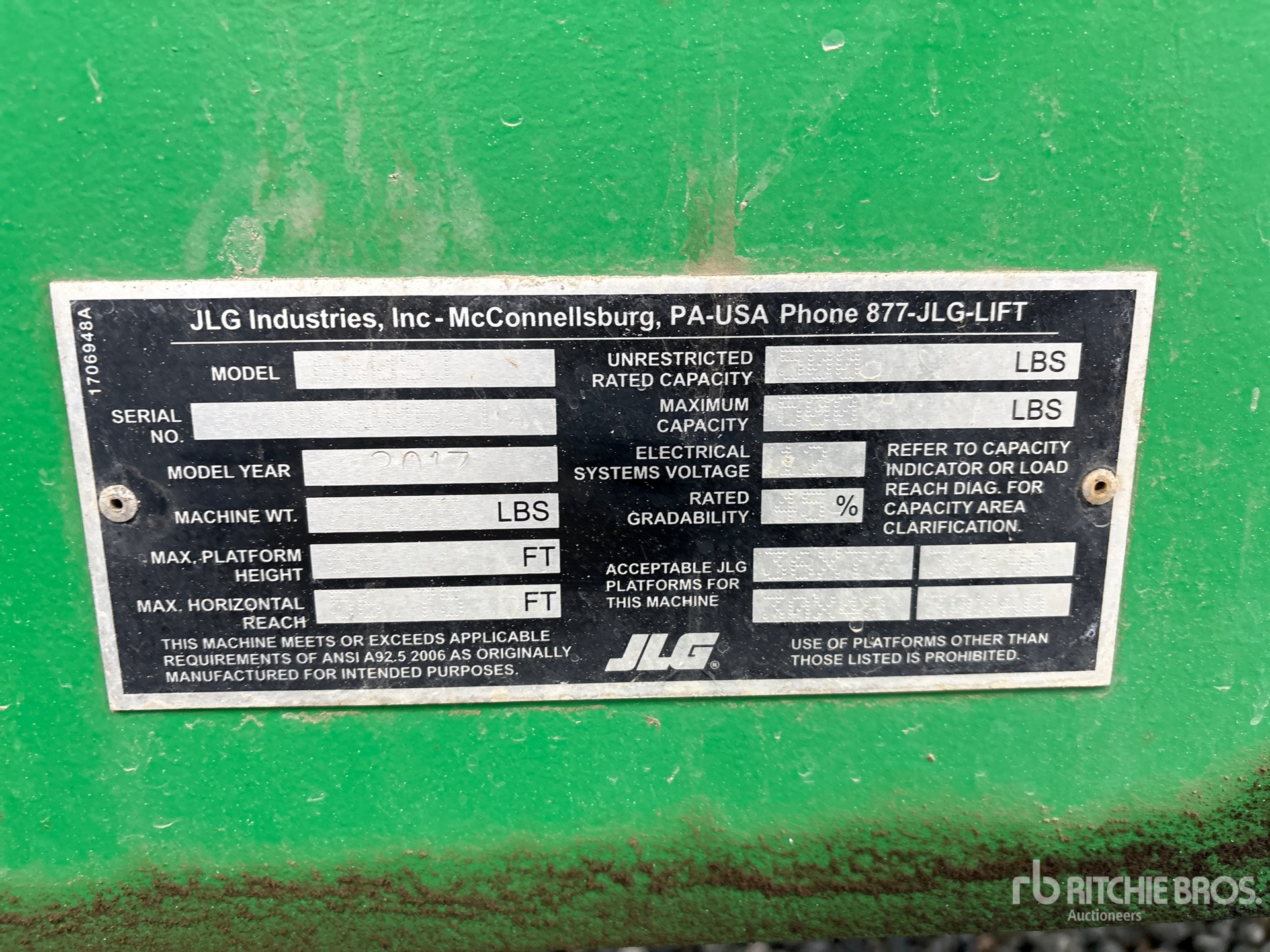 General Appearance with N.º de serie/VIN