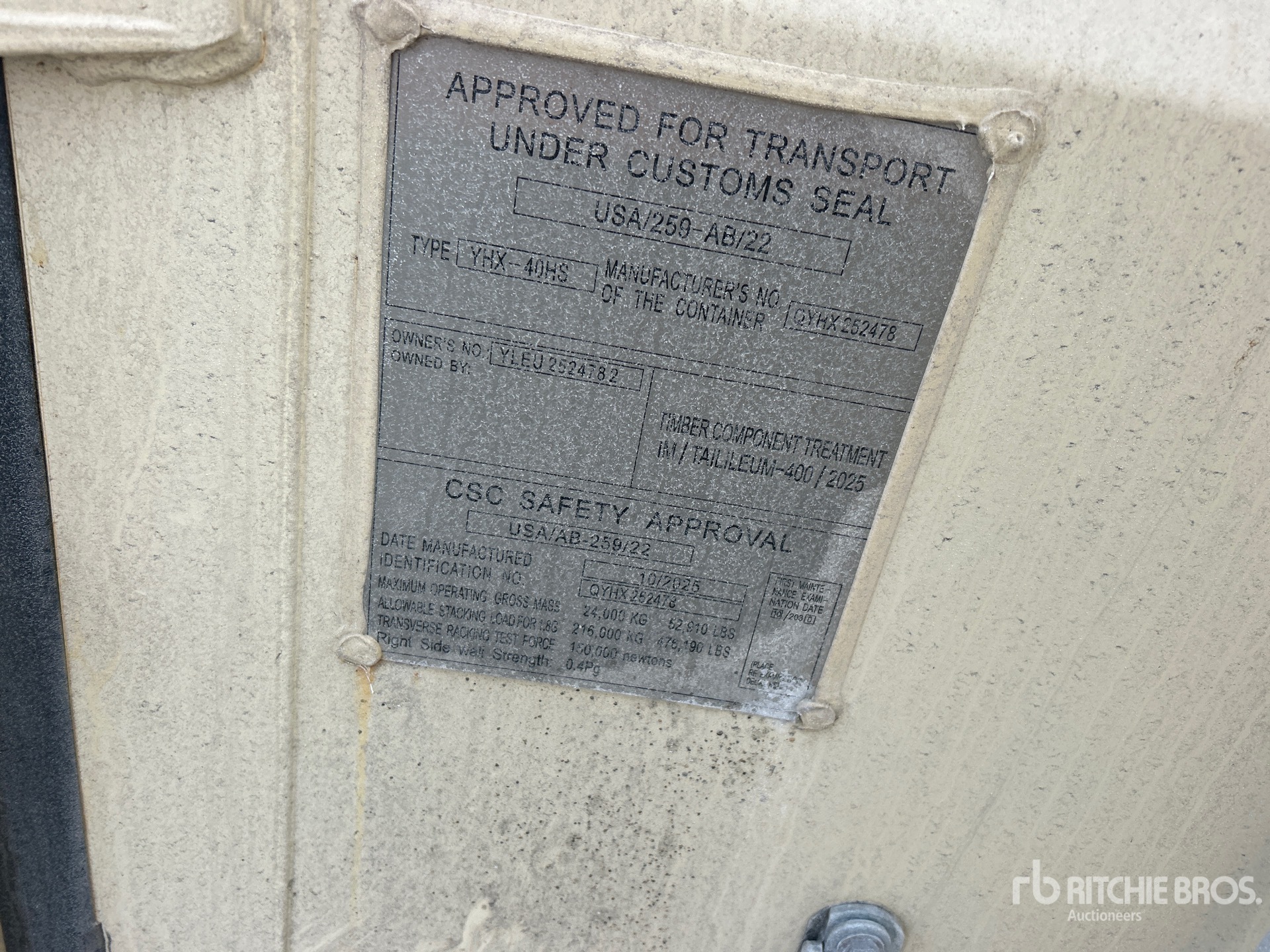 General Appearance with N.º de serie/VIN