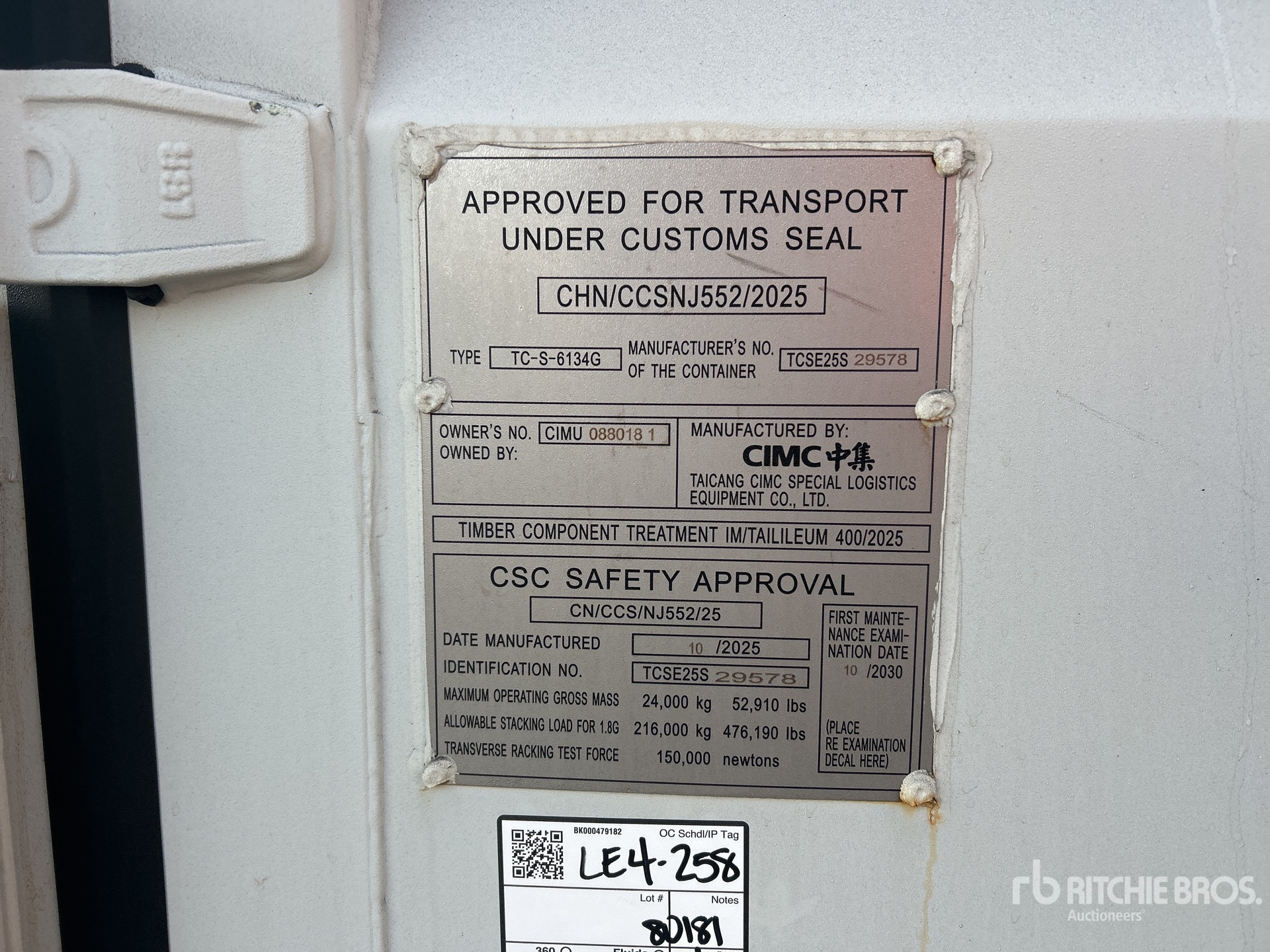 General Appearance with Numero seriale/numero d’identificazione del veicolo (VIN)