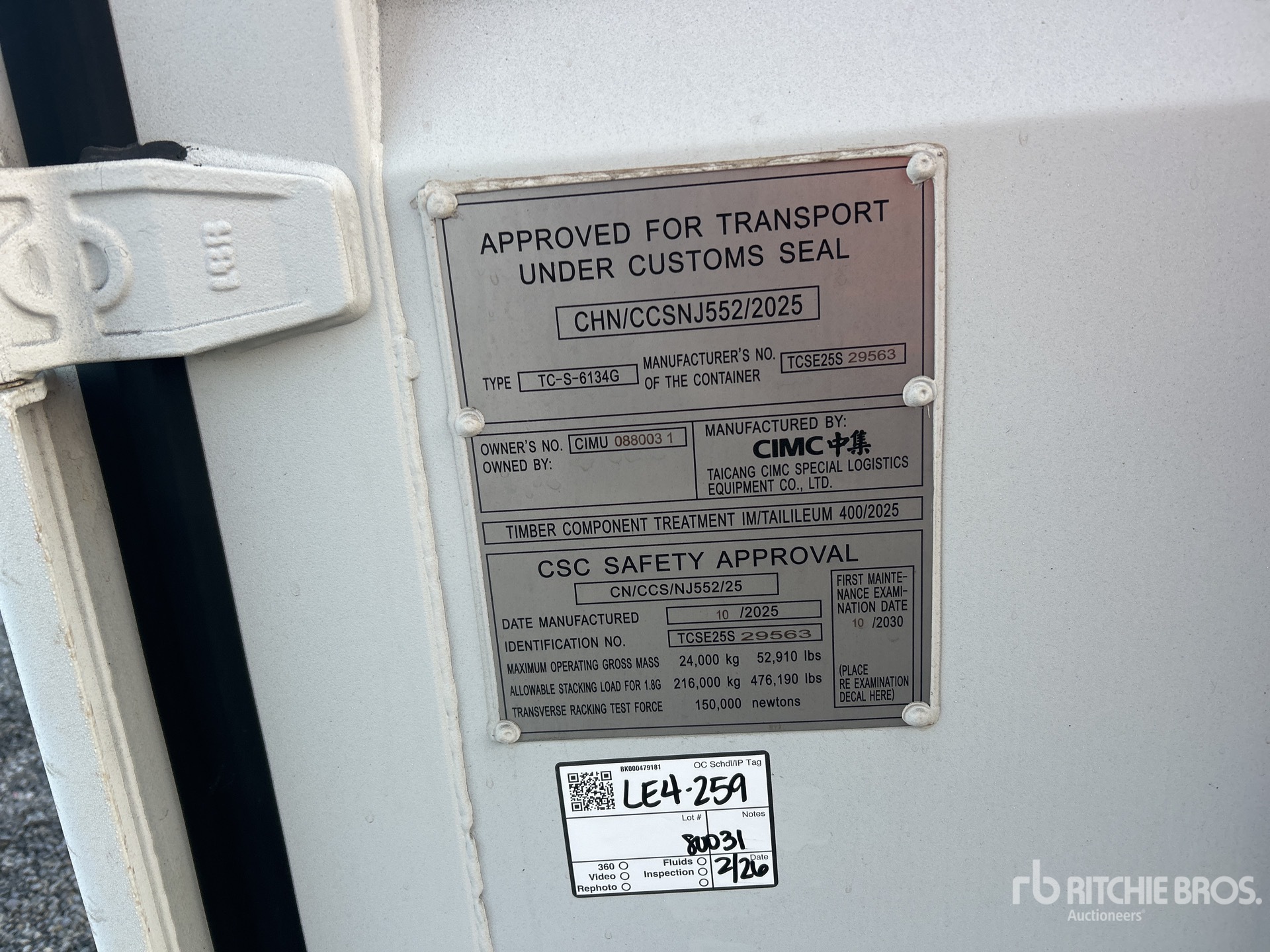 General Appearance with Numero seriale/numero d’identificazione del veicolo (VIN)