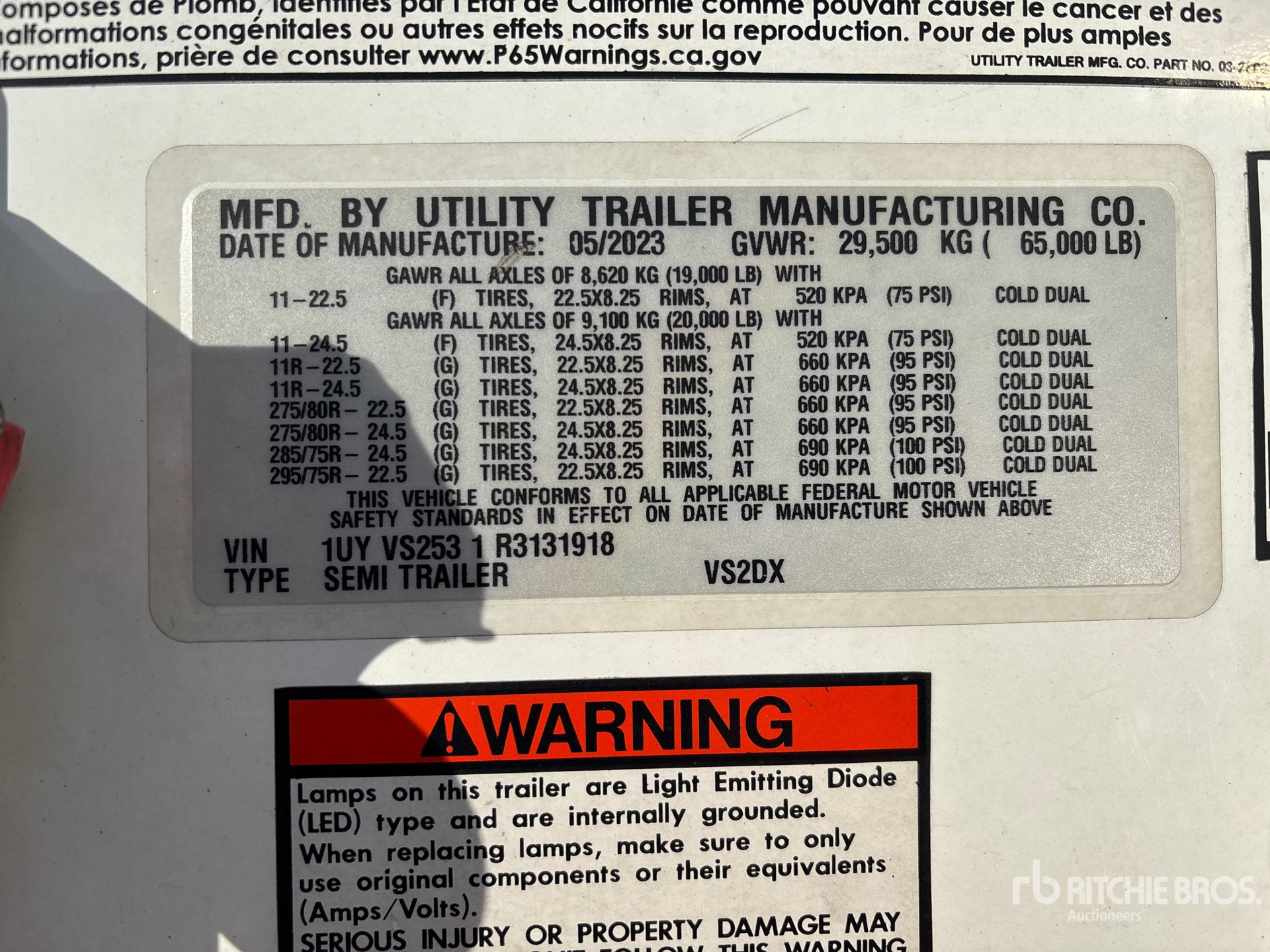 General Appearance with Numer seryjny/numer identyfikacyjny pojazdu