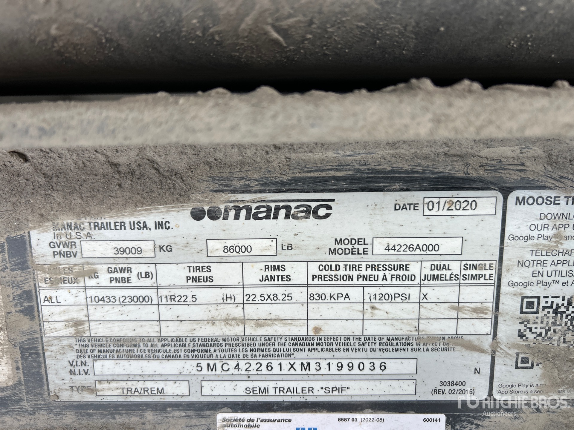 General Appearance with Serial Number / VIN