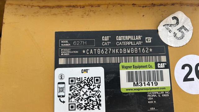 2012 Cat 627H Motor Scraper