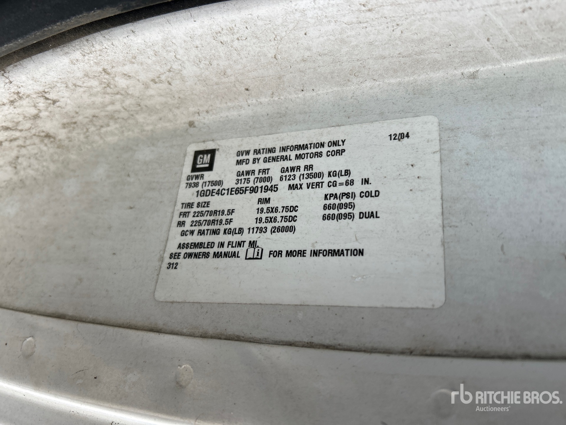 General Appearance with Serial Number / VIN