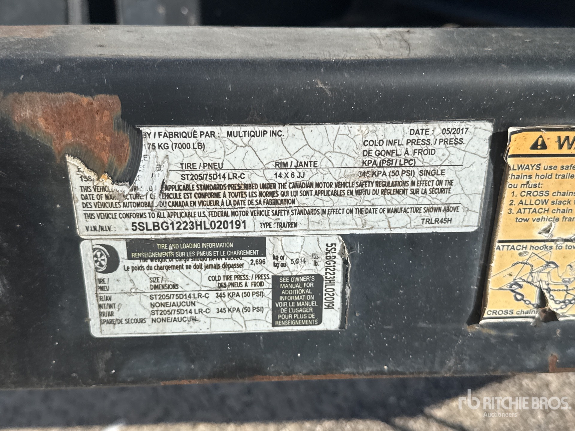 General Appearance with Serial Number / VIN