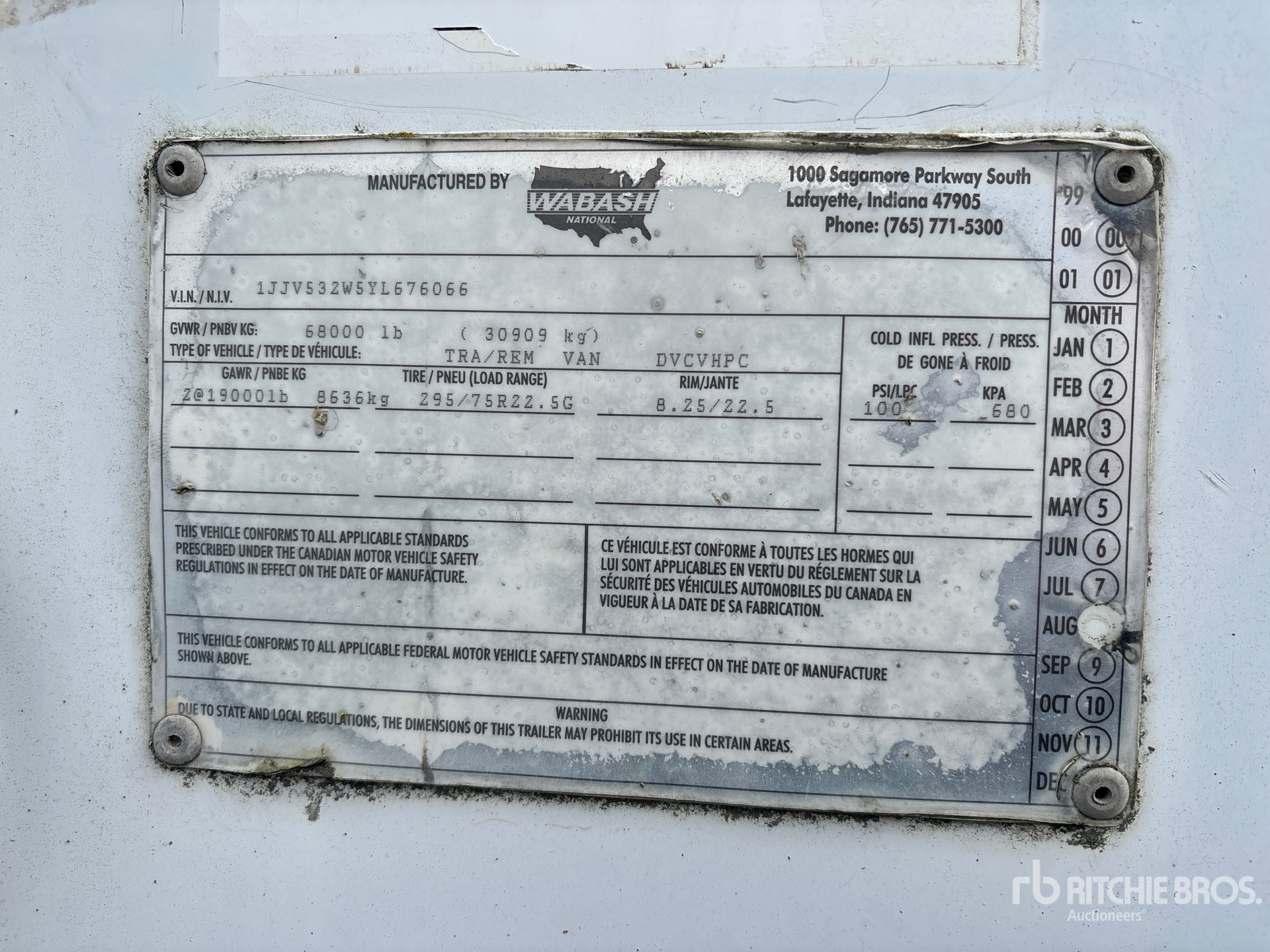 General Appearance with Serial Number / VIN