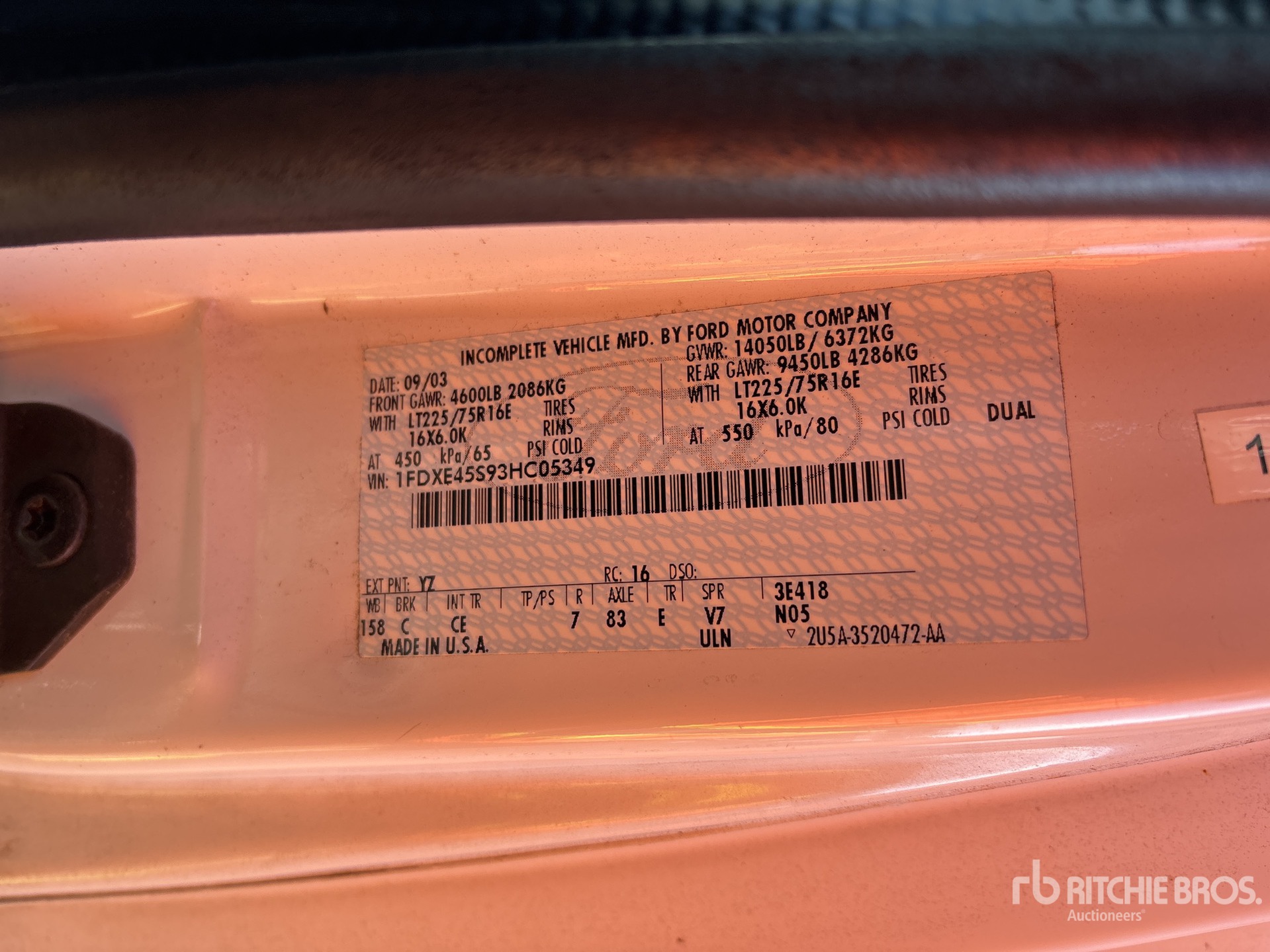 General Appearance with Numéro de série/Numéro d'identification du véhicule automobile