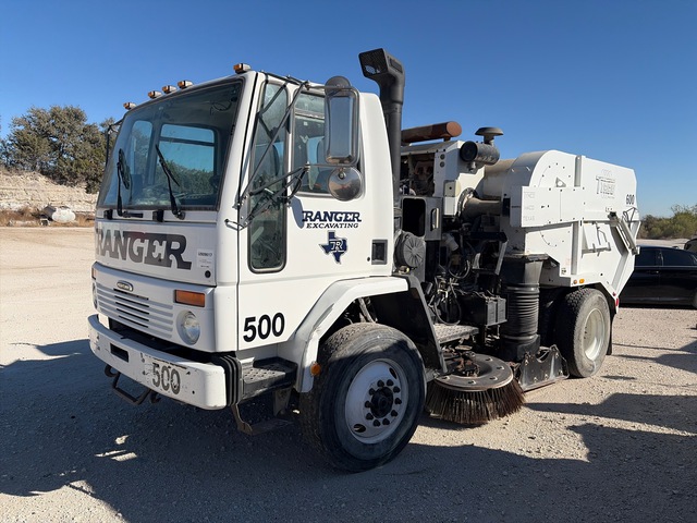 Tymco on 1999 Freightliner FC70 Cargo Sweeper Truck