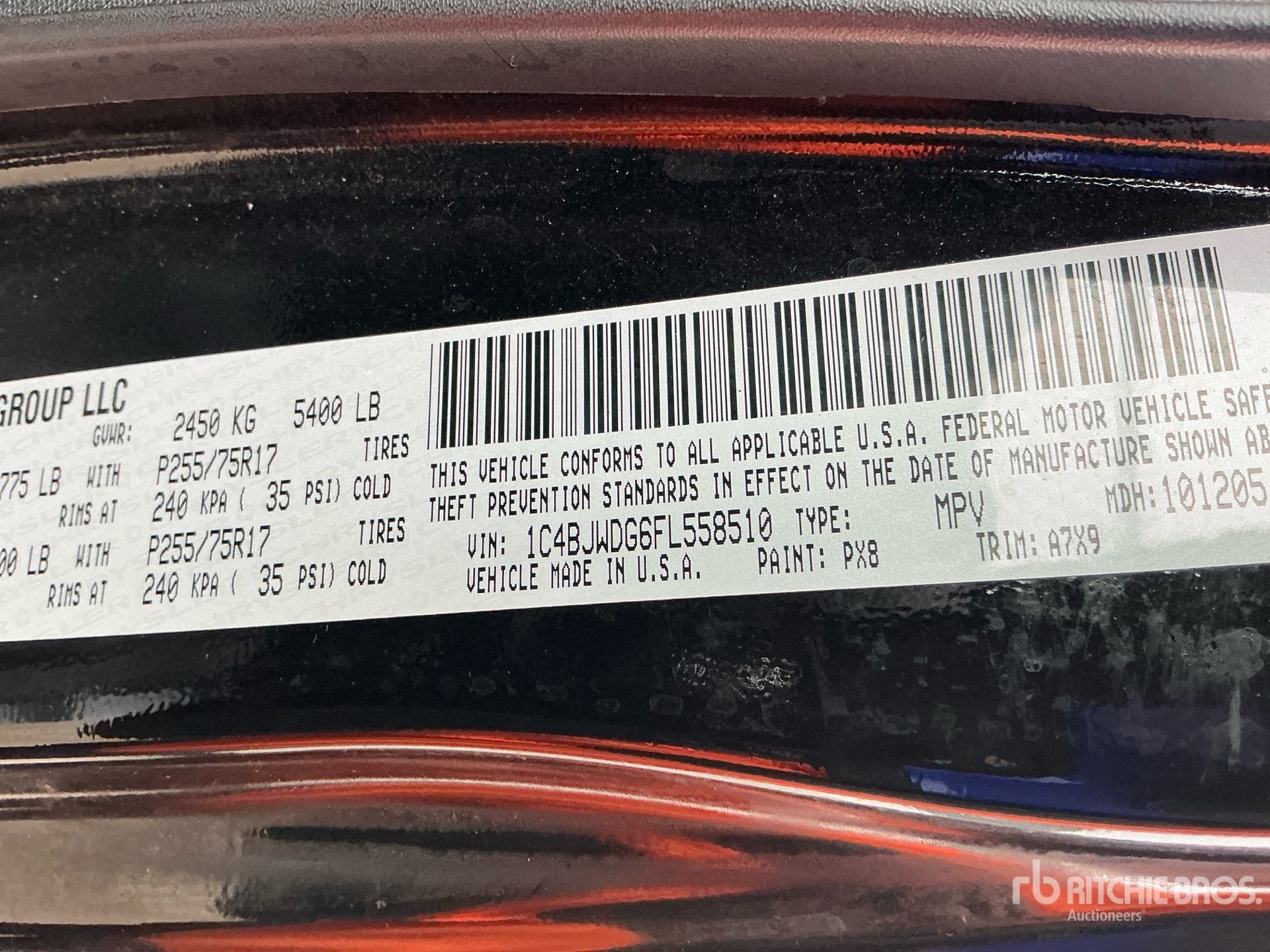 General Appearance with Serial Number / VIN