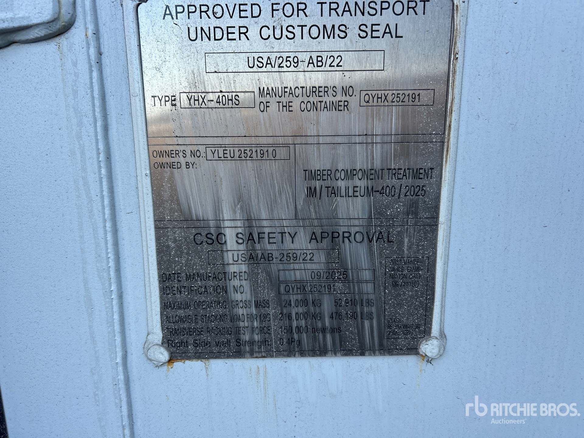 General Appearance with N.º de serie/VIN