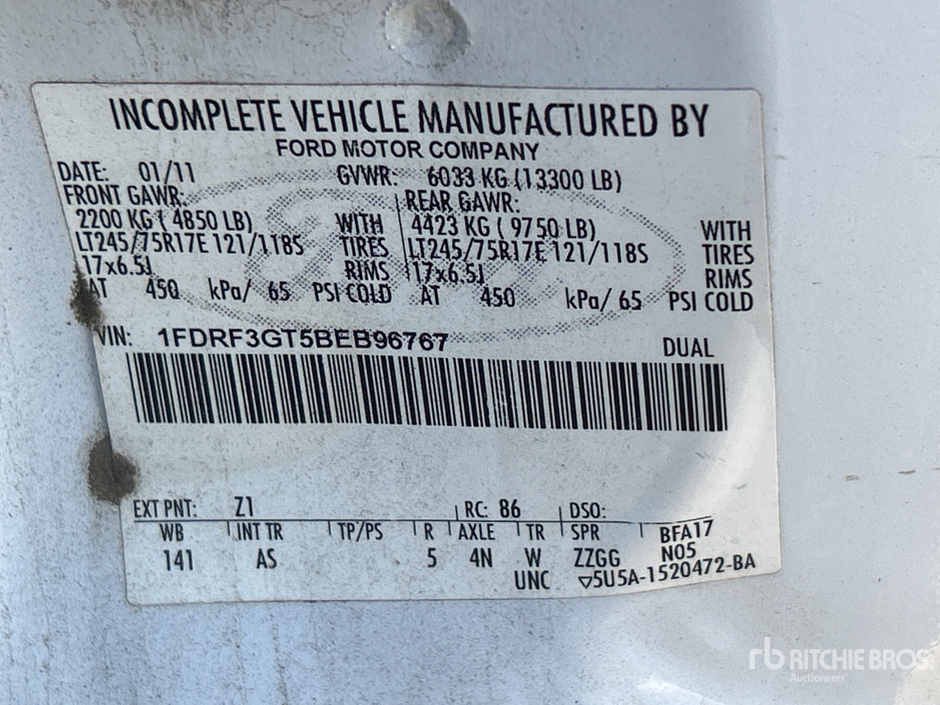 General Appearance with Serial Number / VIN