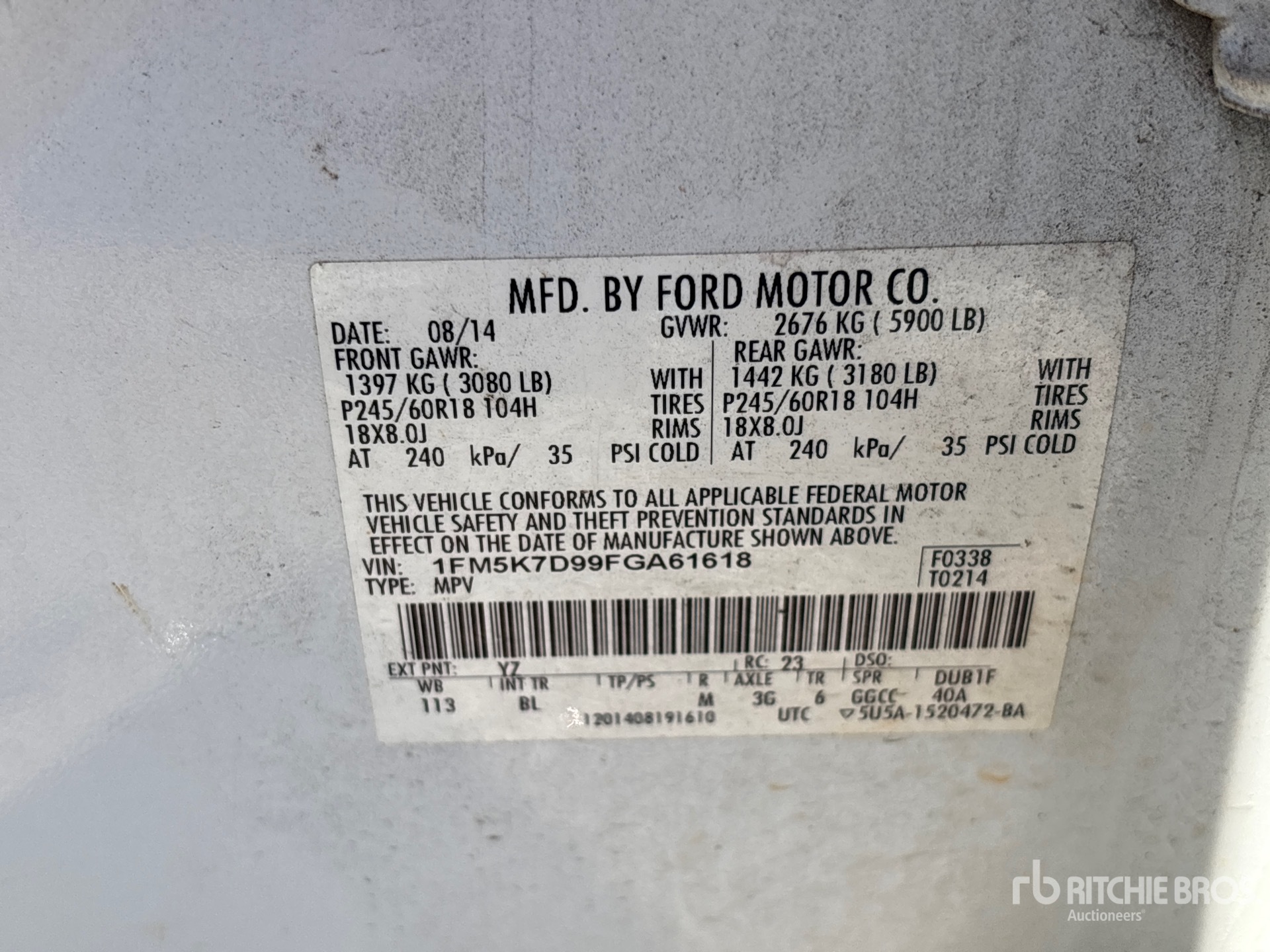 General Appearance with Serial Number / VIN