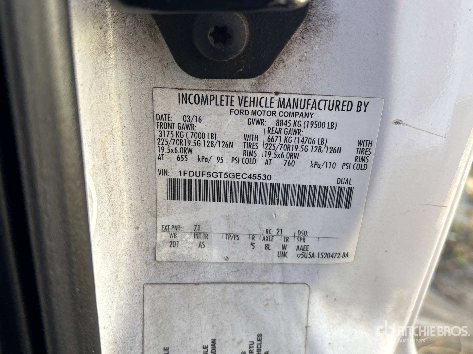 General Appearance with Serial Number / VIN