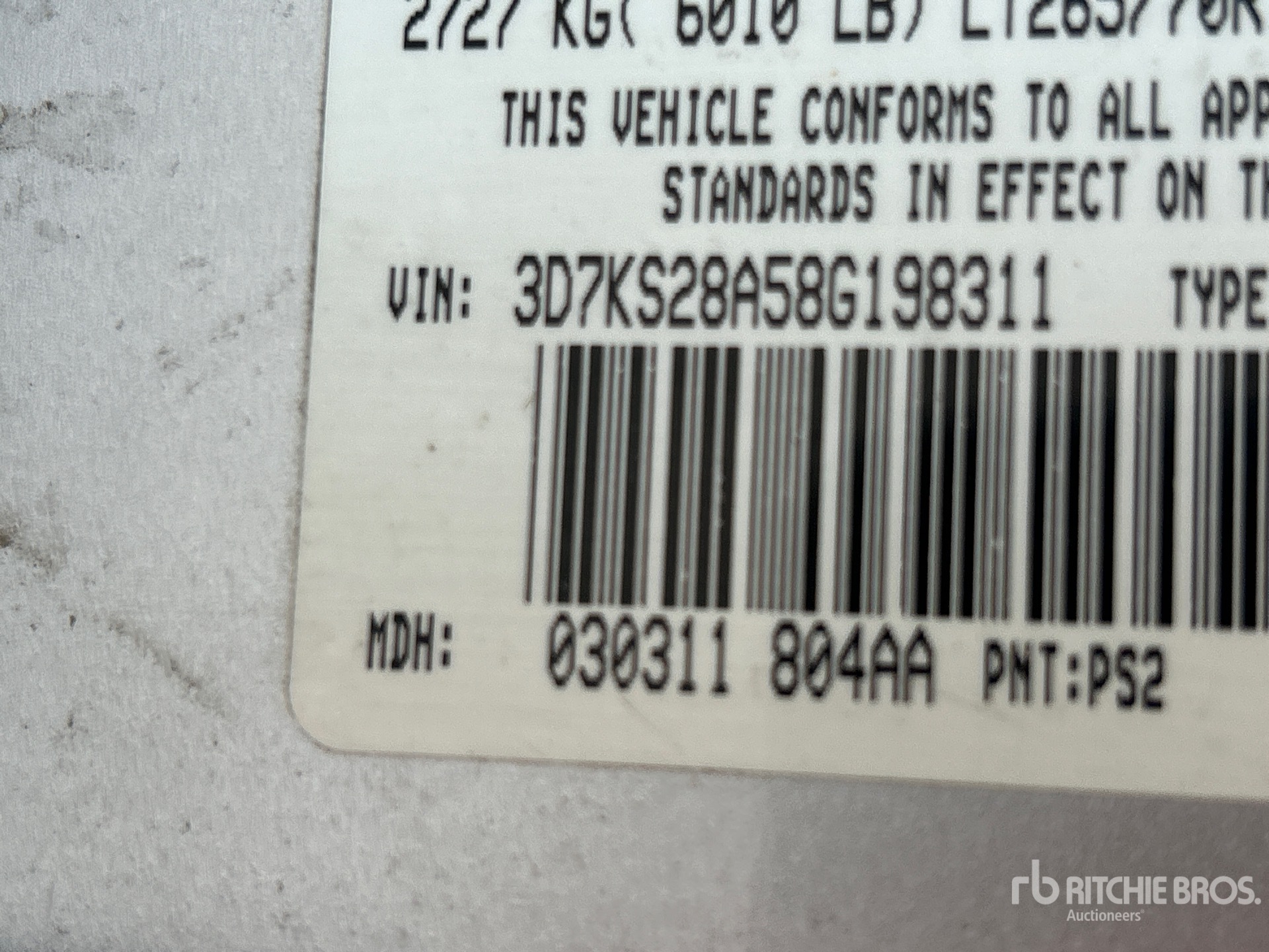 General Appearance with Serial Number / VIN