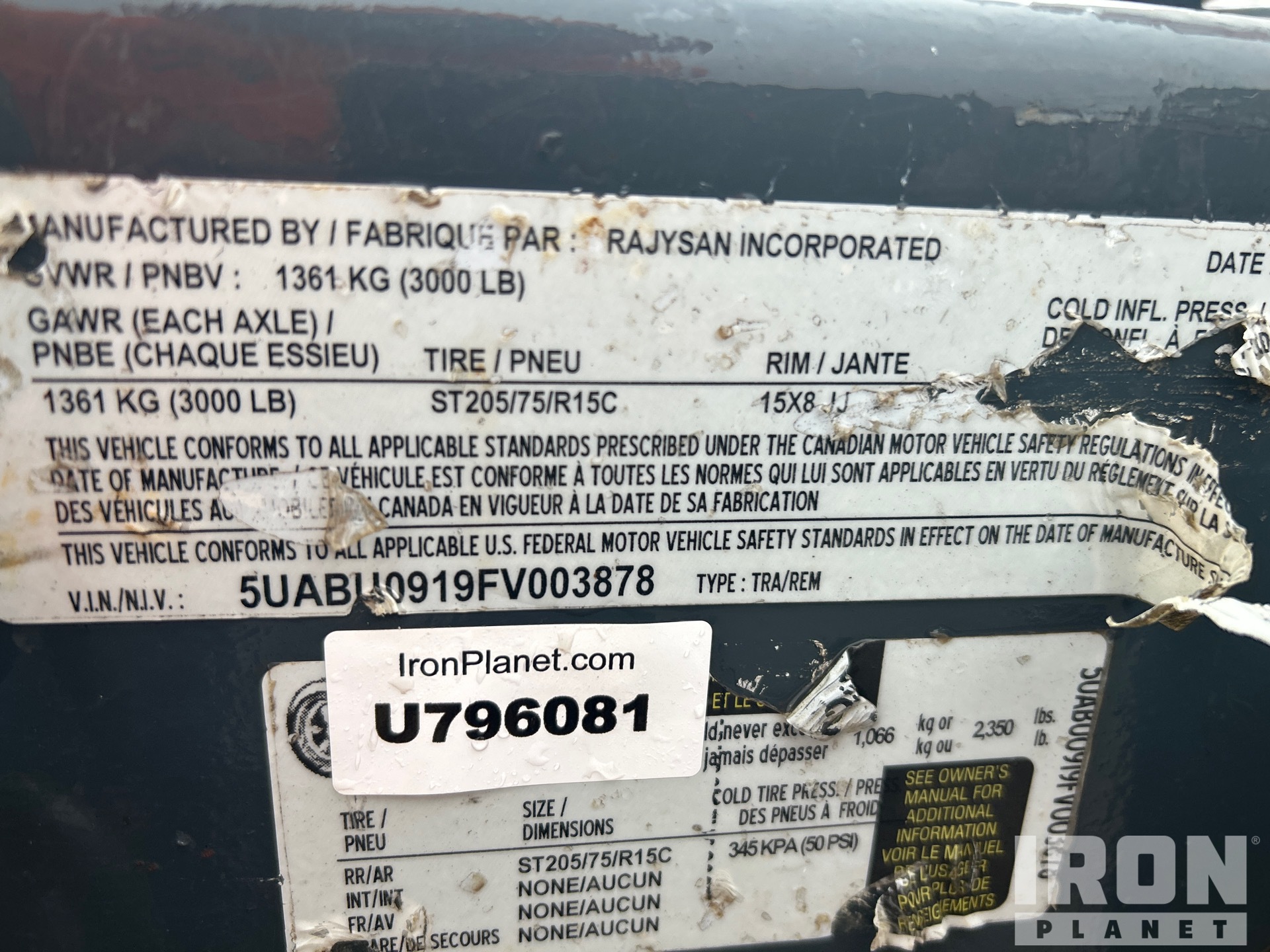 General Appearance with N.º de serie/VIN