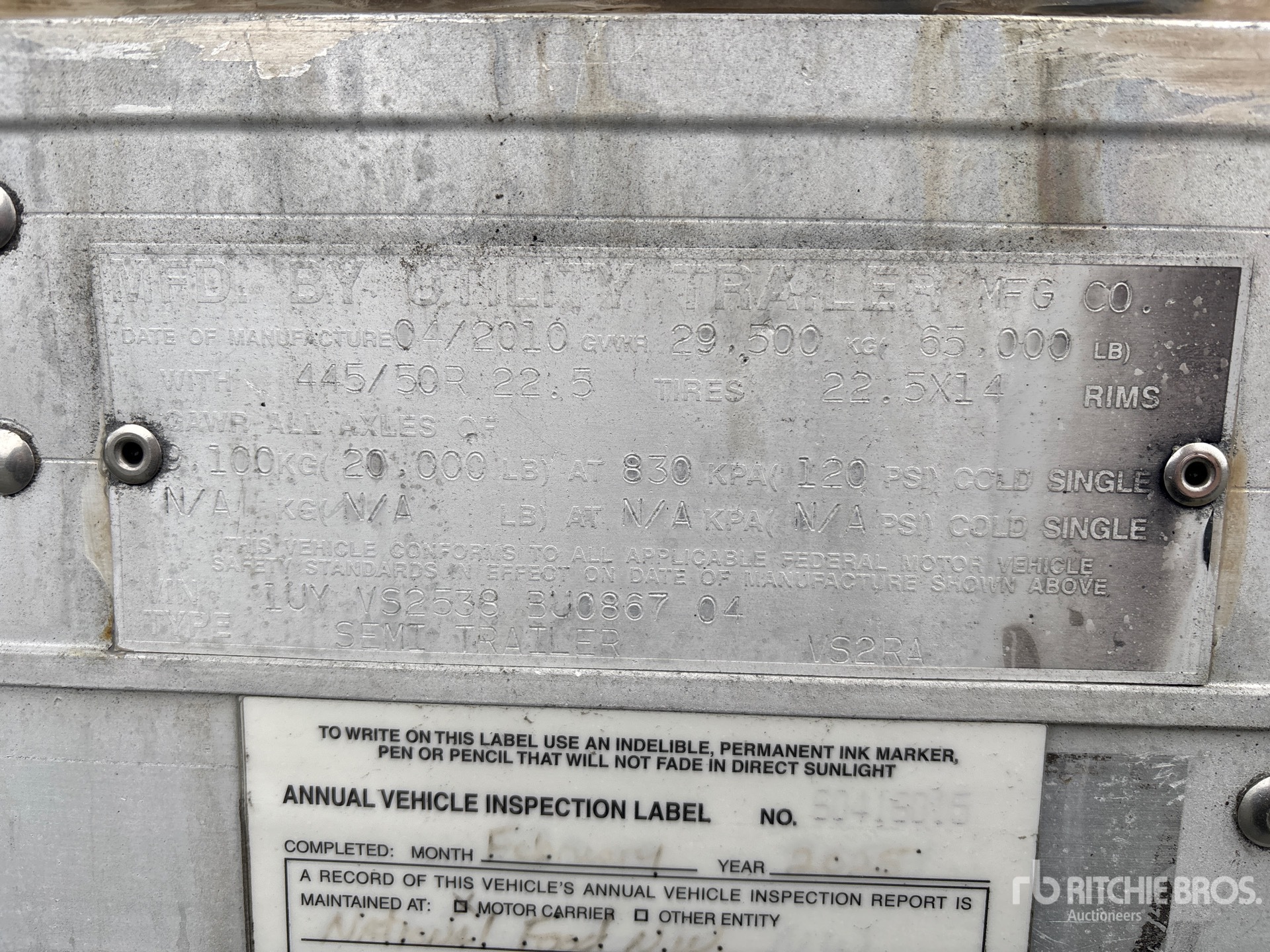 General Appearance with Serial Number / VIN