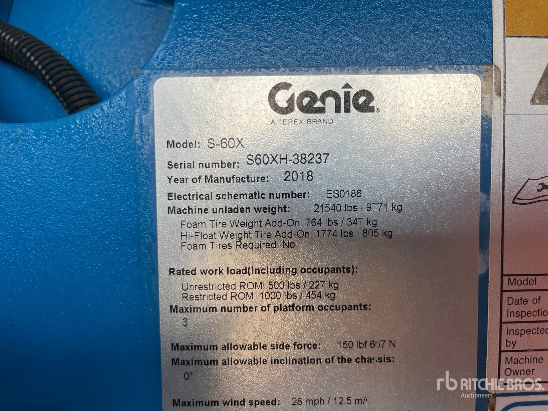 General Appearance with N.º de serie/VIN