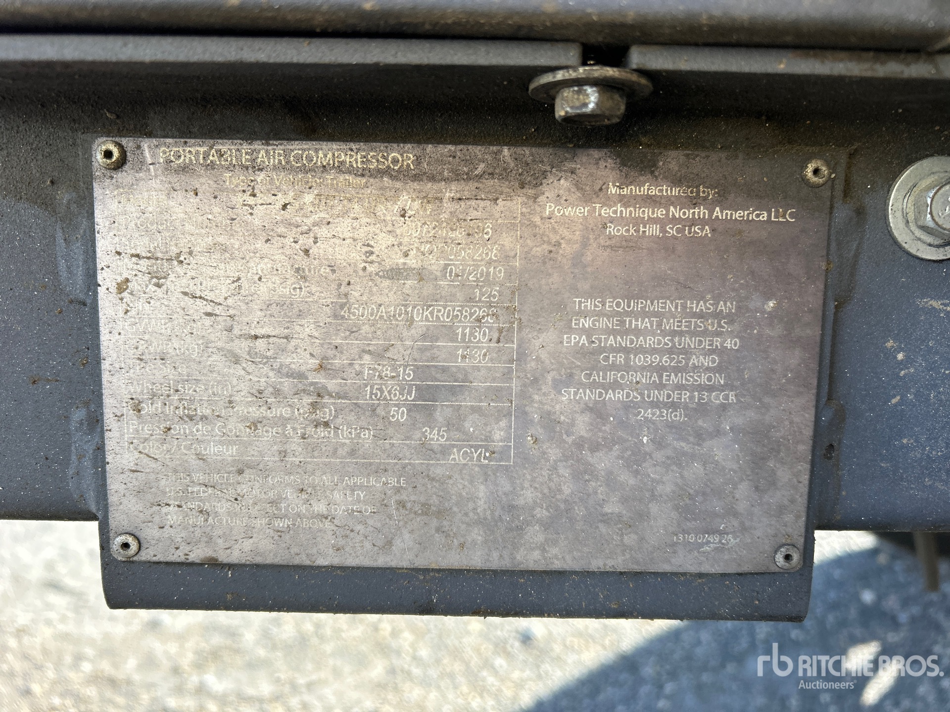 General Appearance with Serial Number / VIN