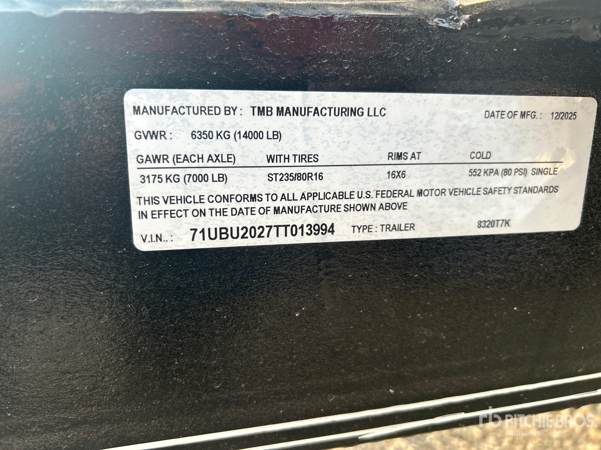 General Appearance with N.º de serie/VIN