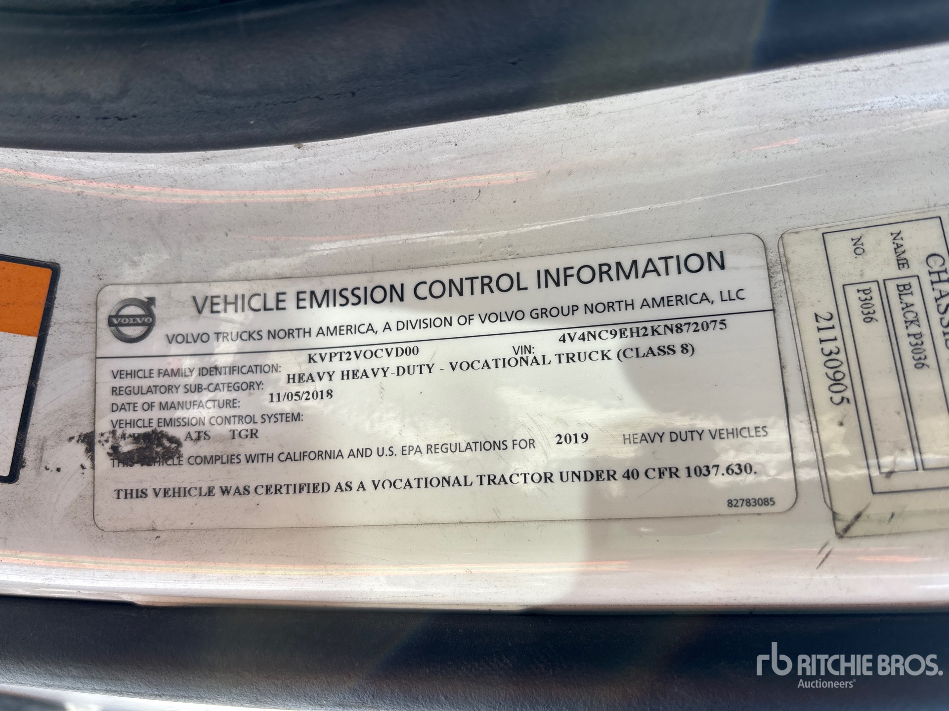 General Appearance with Serial Number / VIN