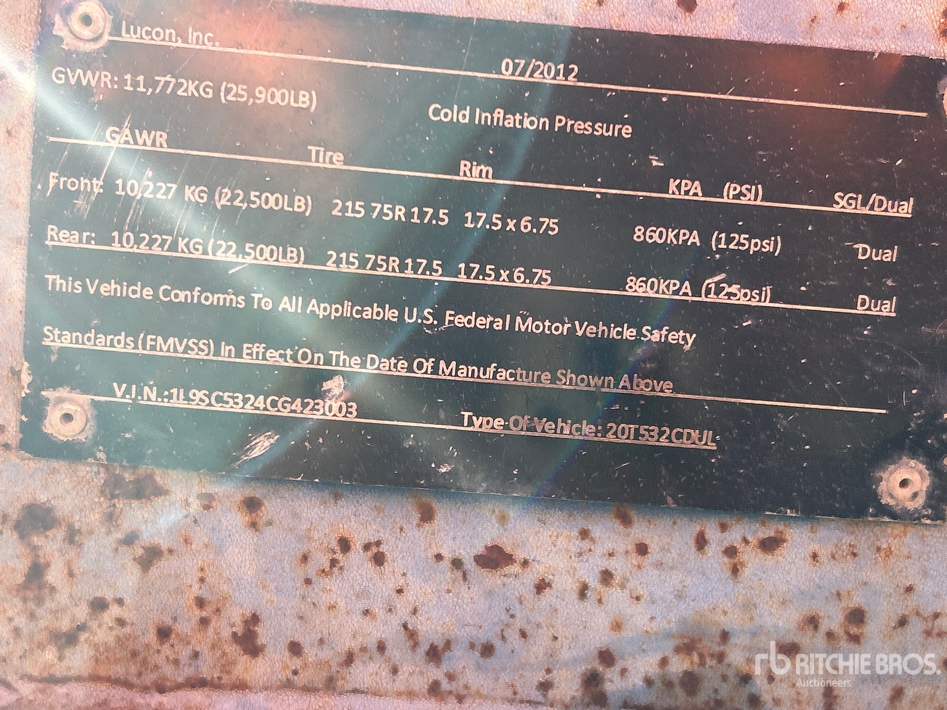 General Appearance with Serial Number / VIN