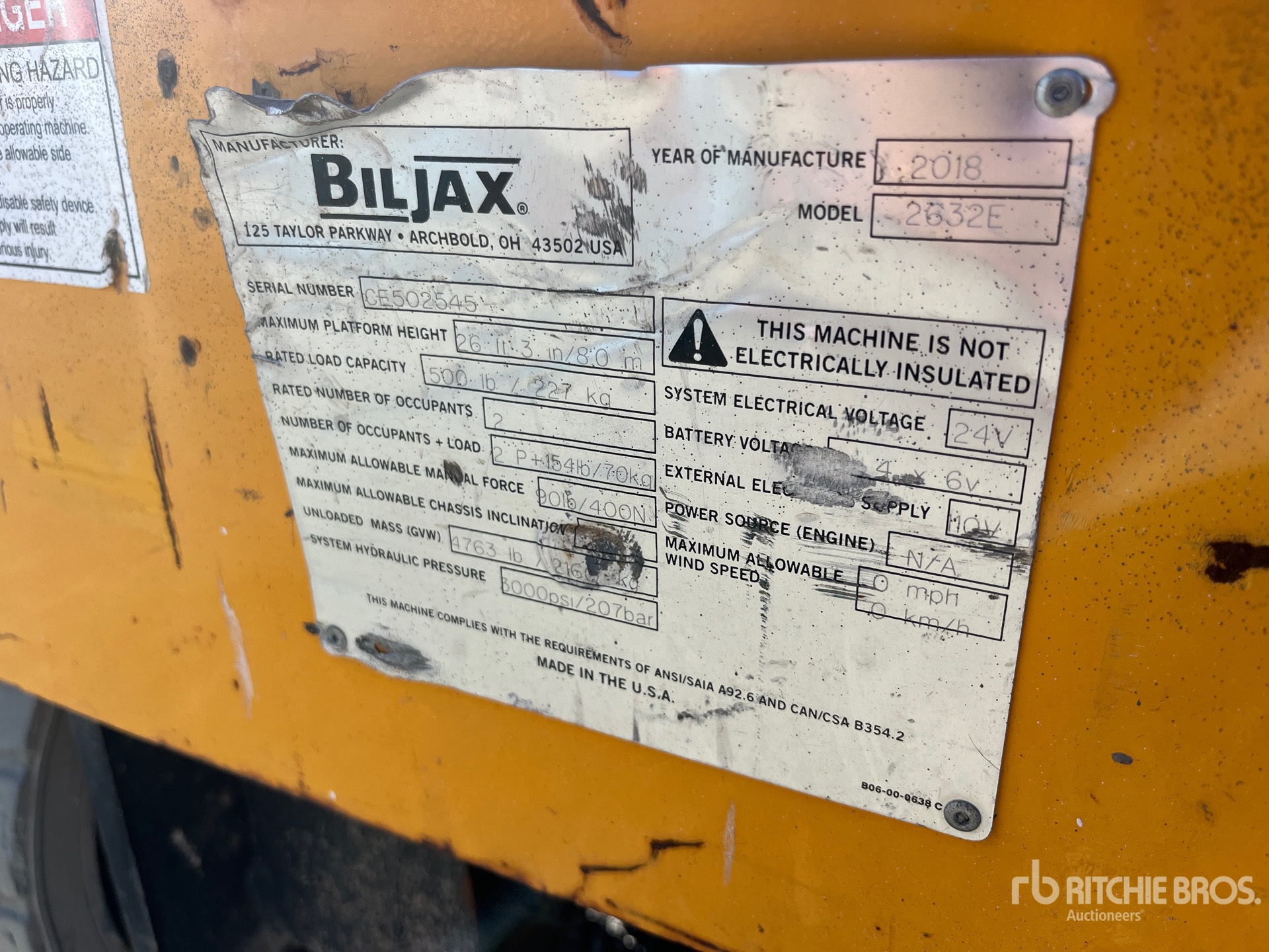 General Appearance with Serial Number / VIN