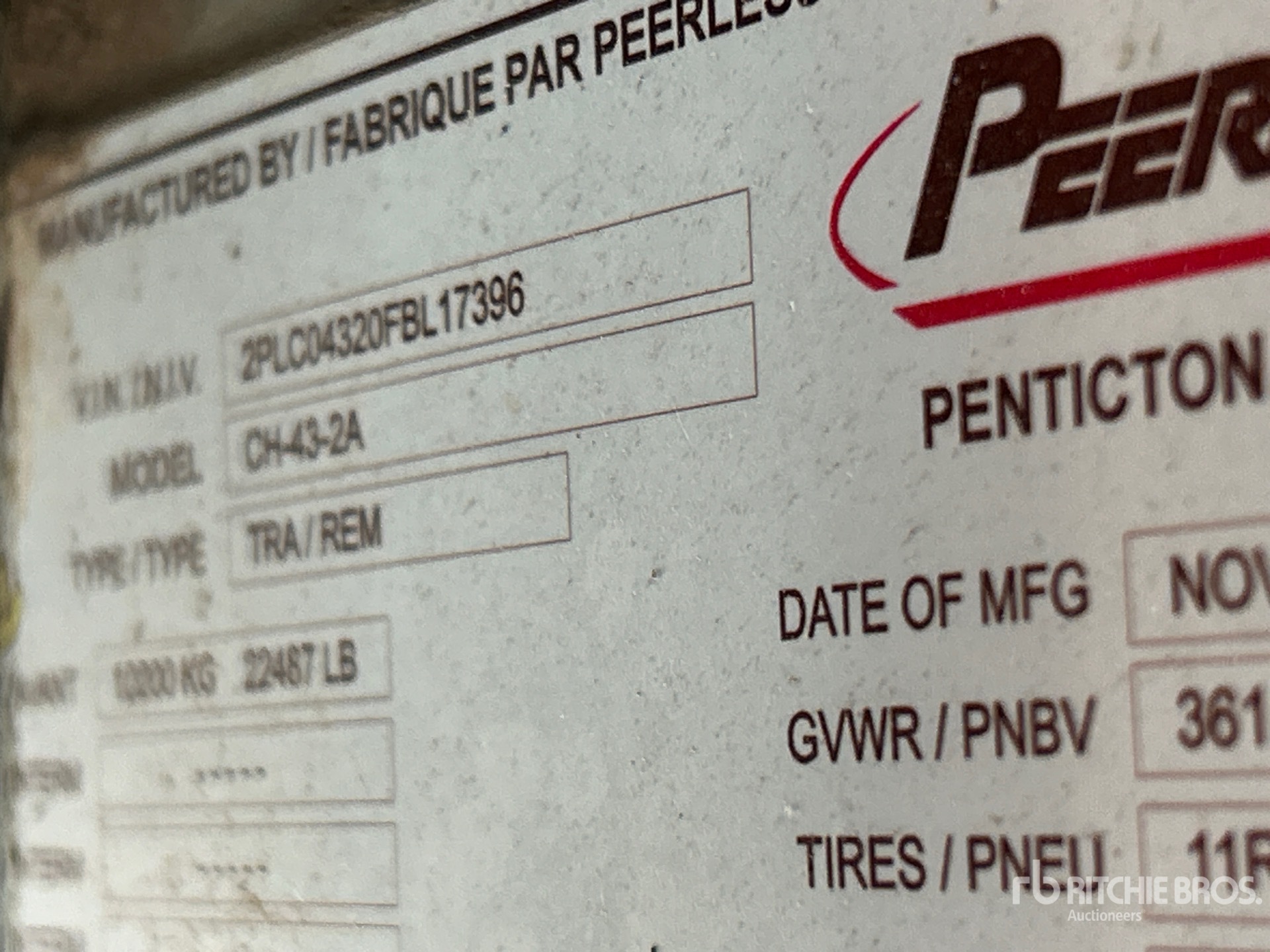 General Appearance with N.º de serie/VIN