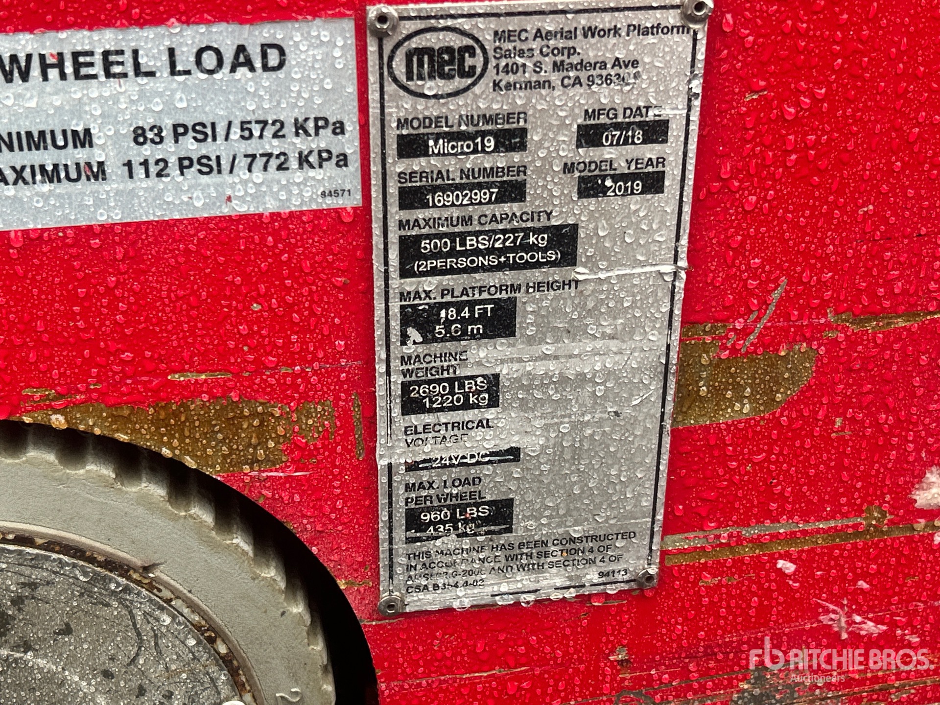 General Appearance with N.º de serie/VIN