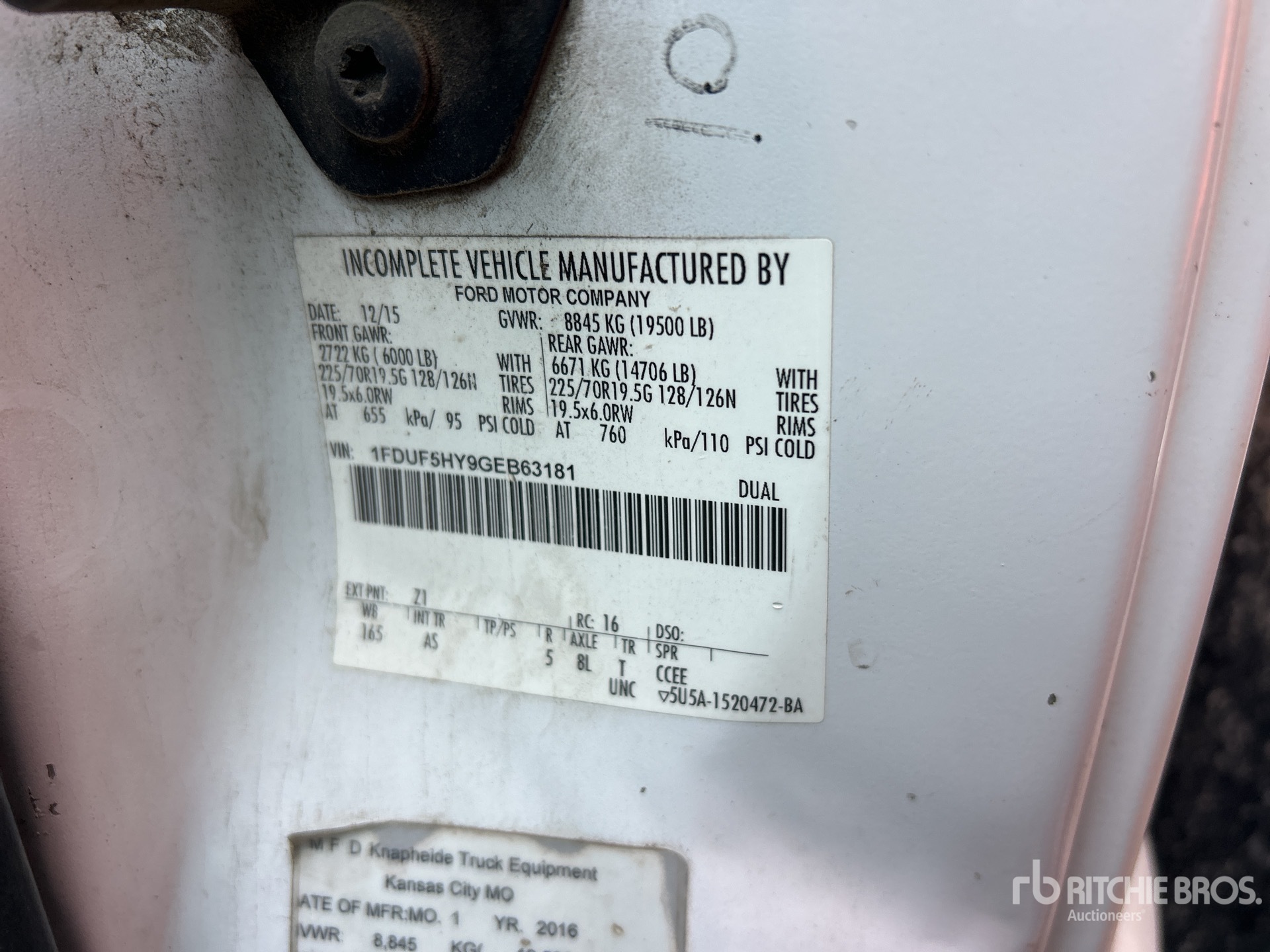 General Appearance with Serial Number / VIN