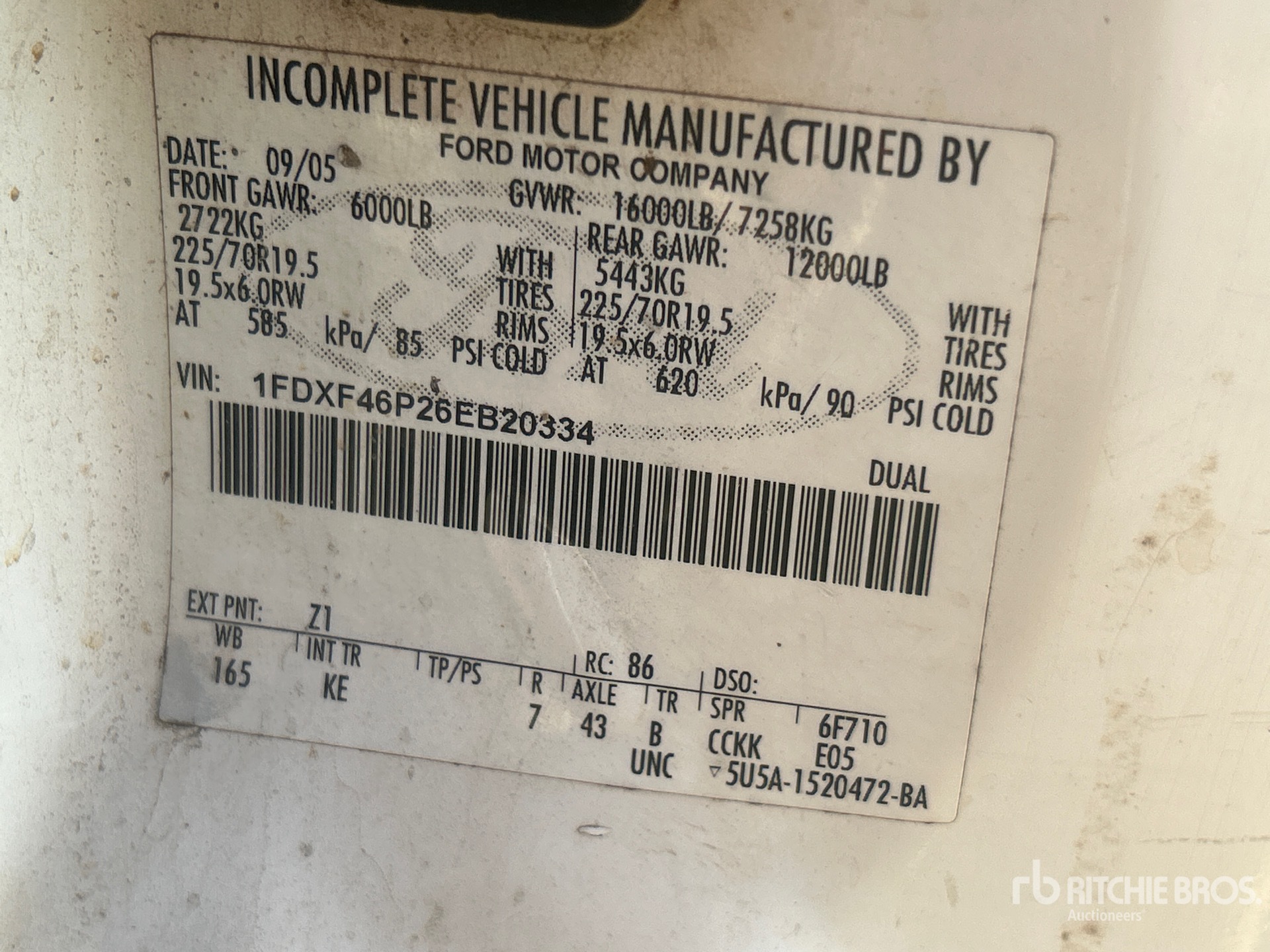 General Appearance with Serial Number / VIN