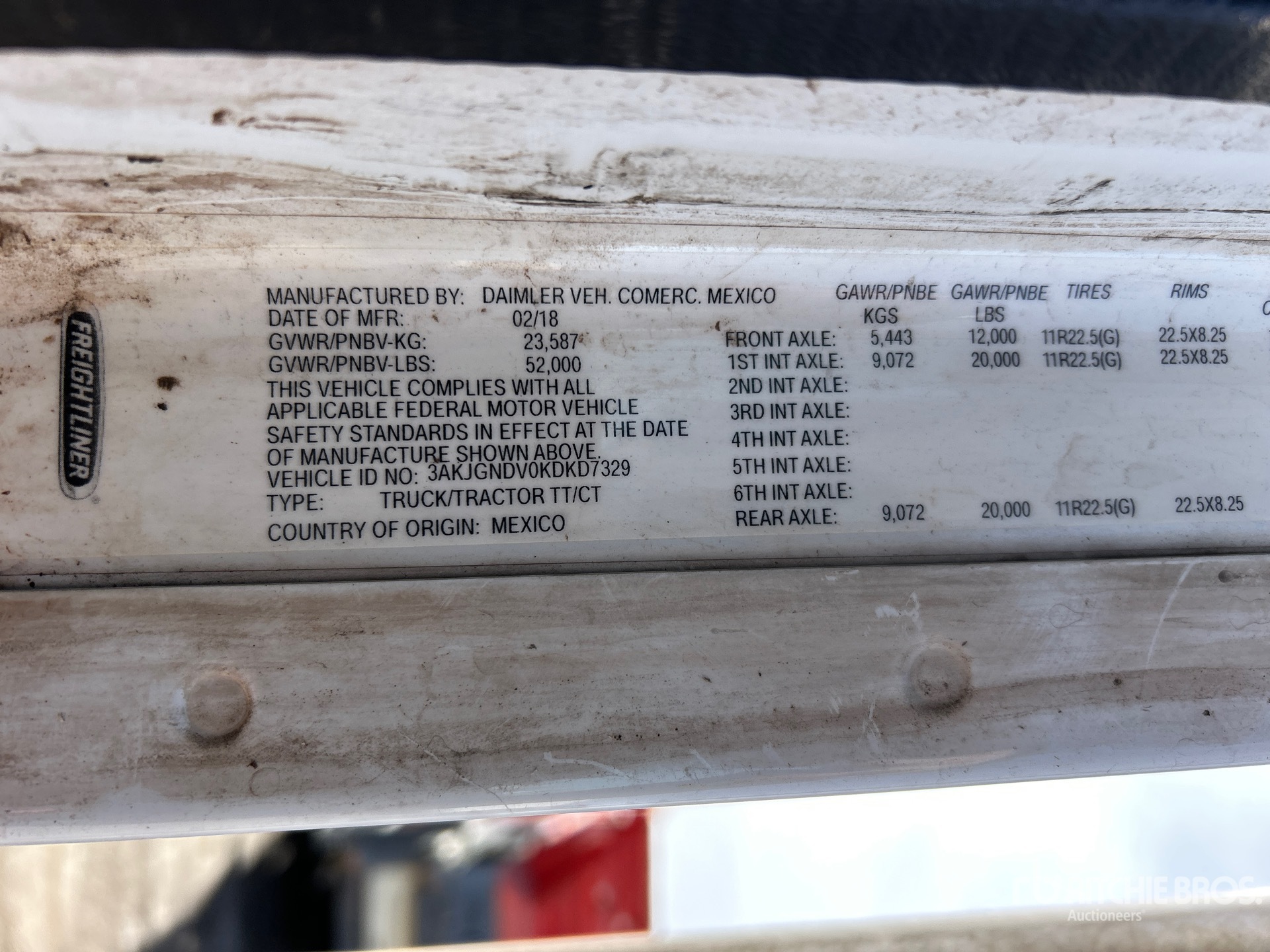 General Appearance with Serial Number / VIN