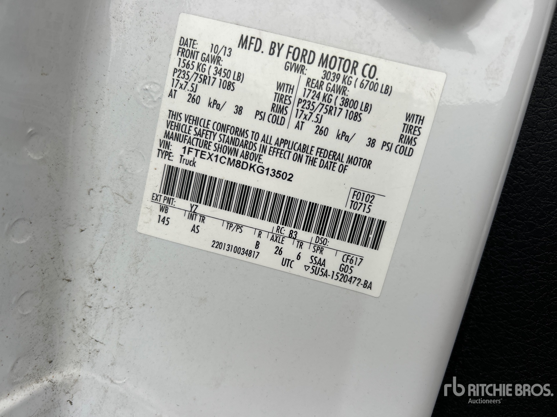 General Appearance with Serial Number / VIN