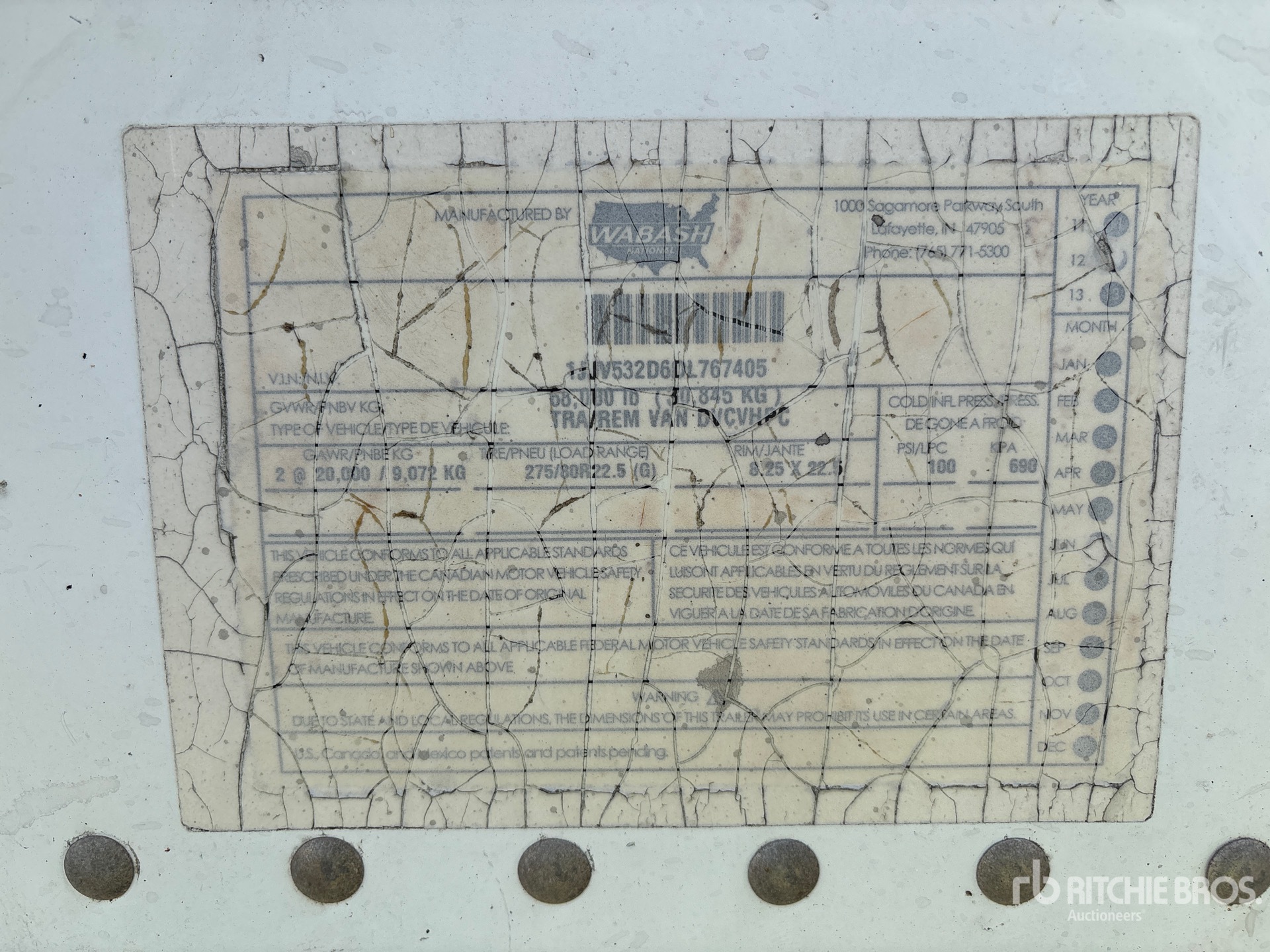 General Appearance with Serial Number / VIN