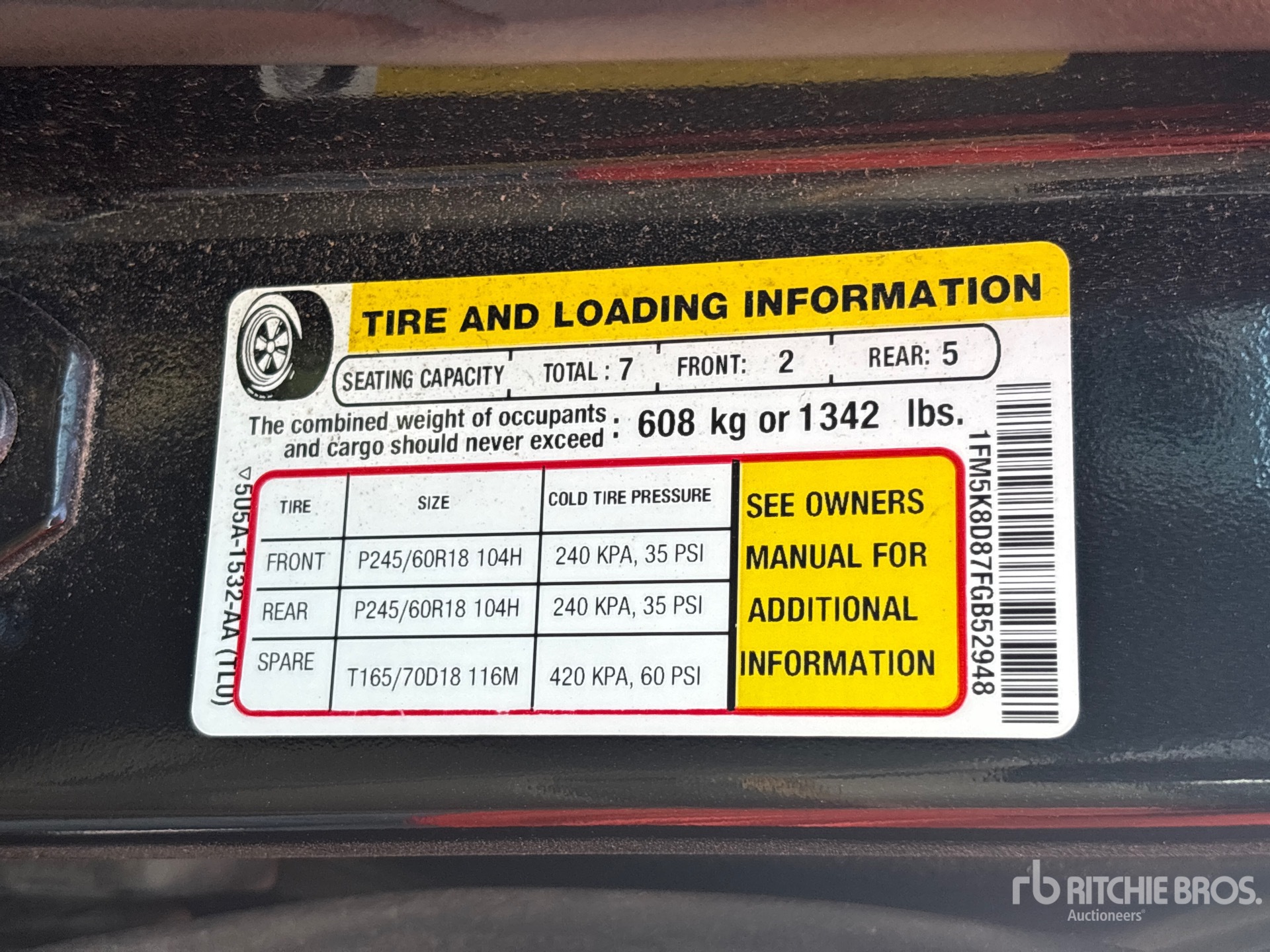 General Appearance with Serial Number / VIN