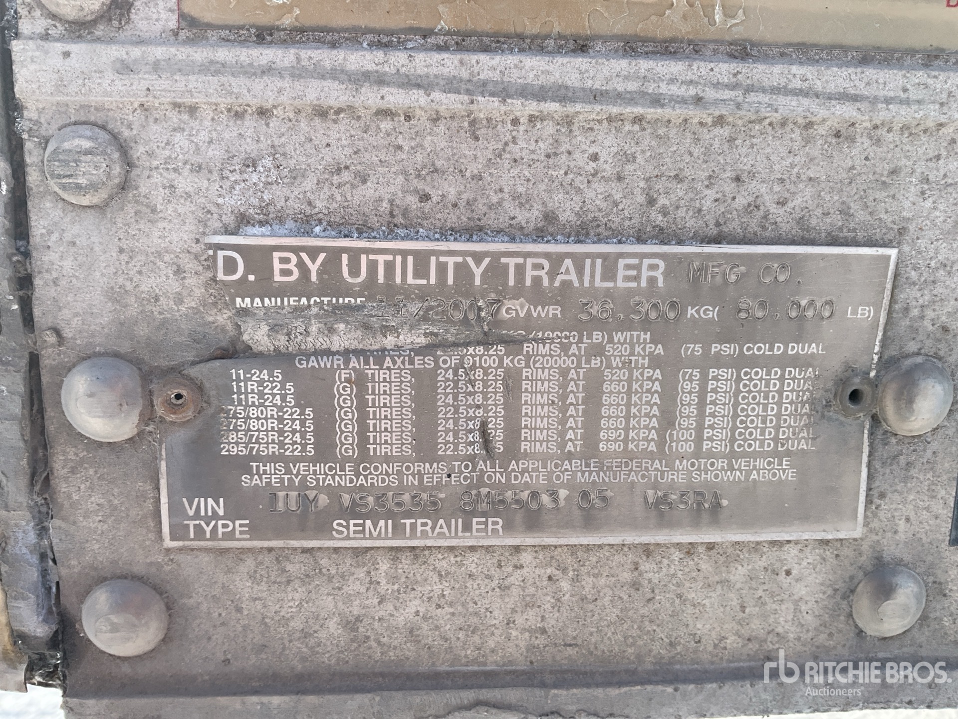 General Appearance with Serial Number / VIN