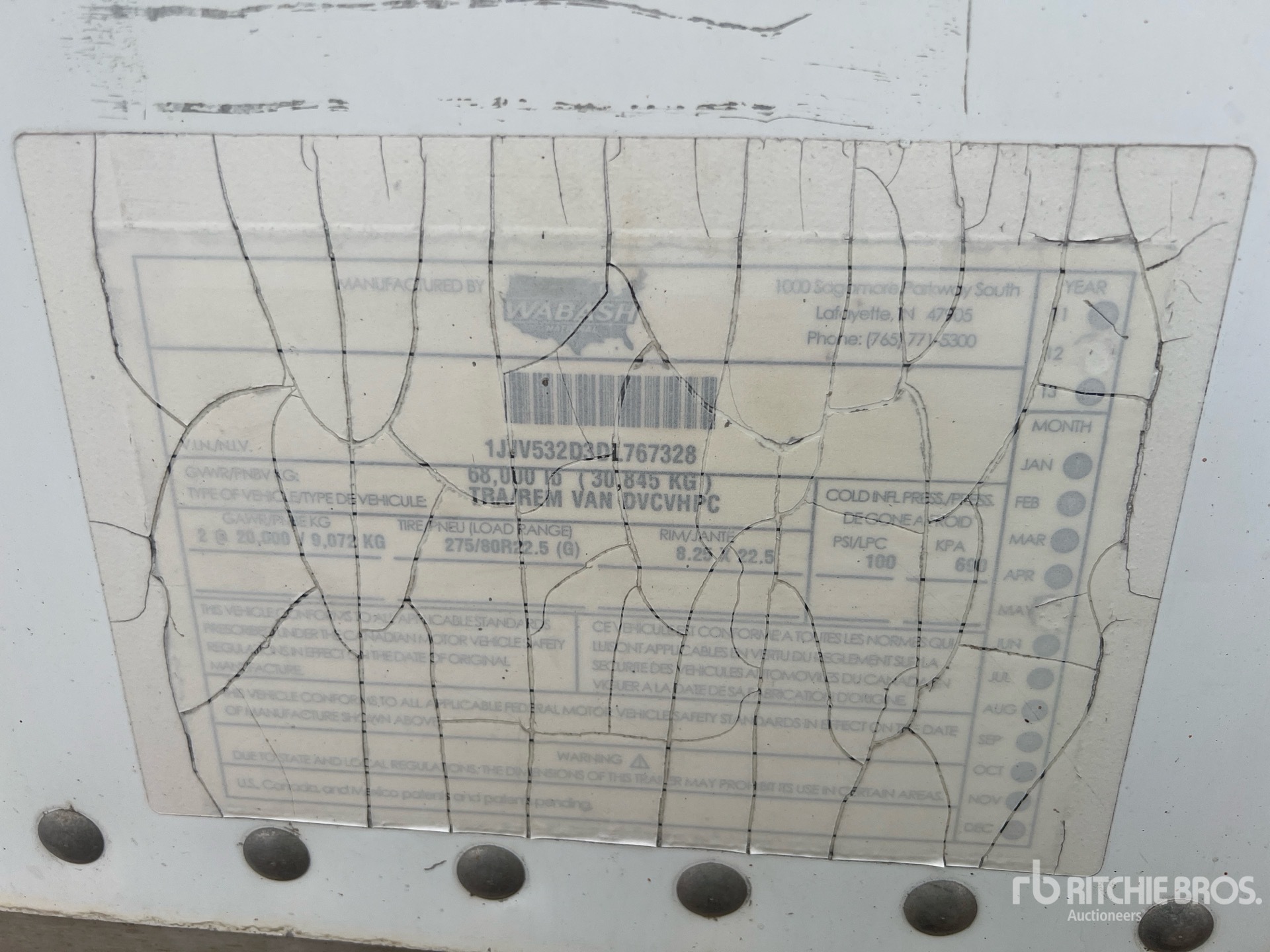 General Appearance with Serial Number / VIN