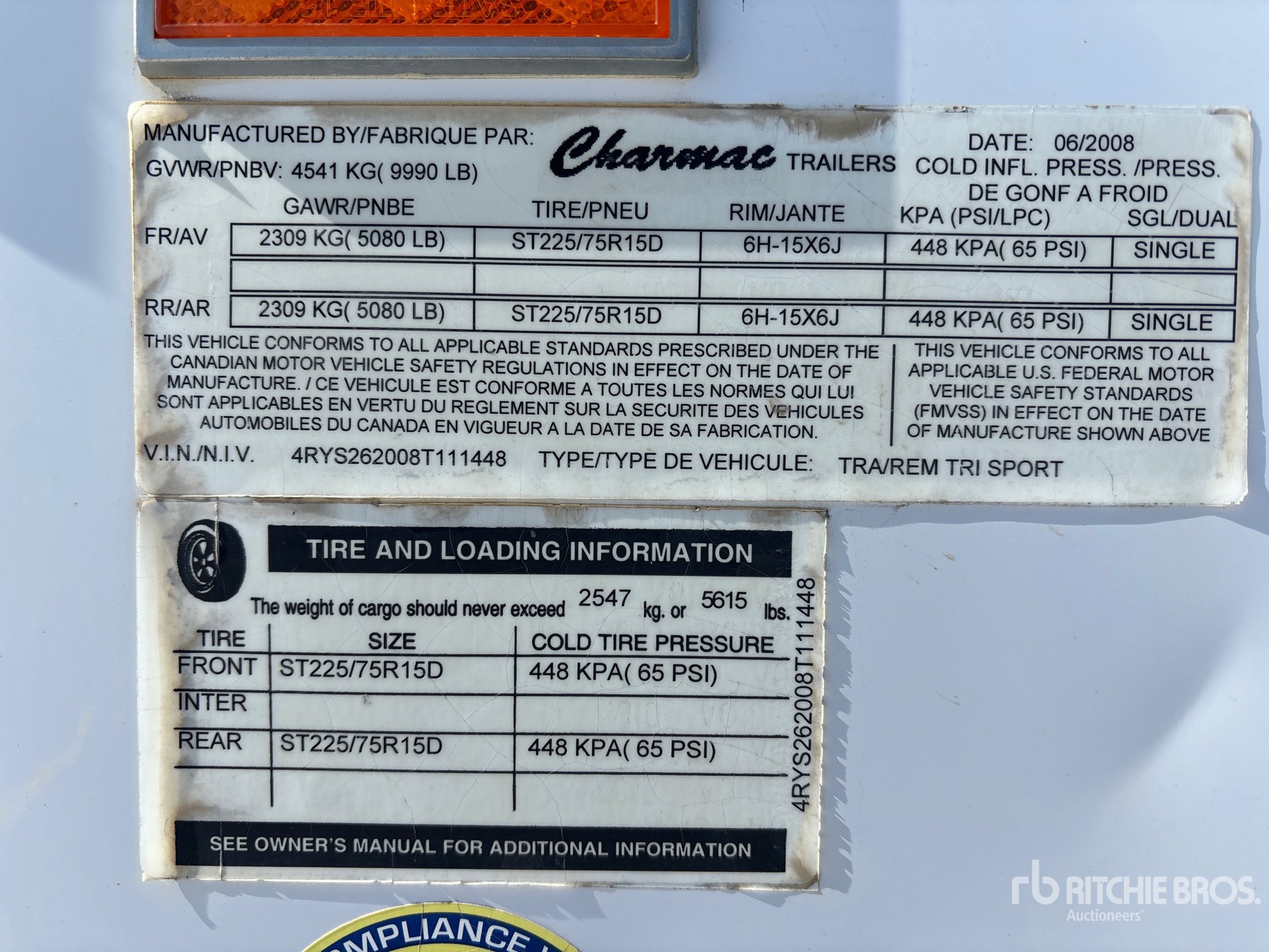 General Appearance with Serial Number / VIN