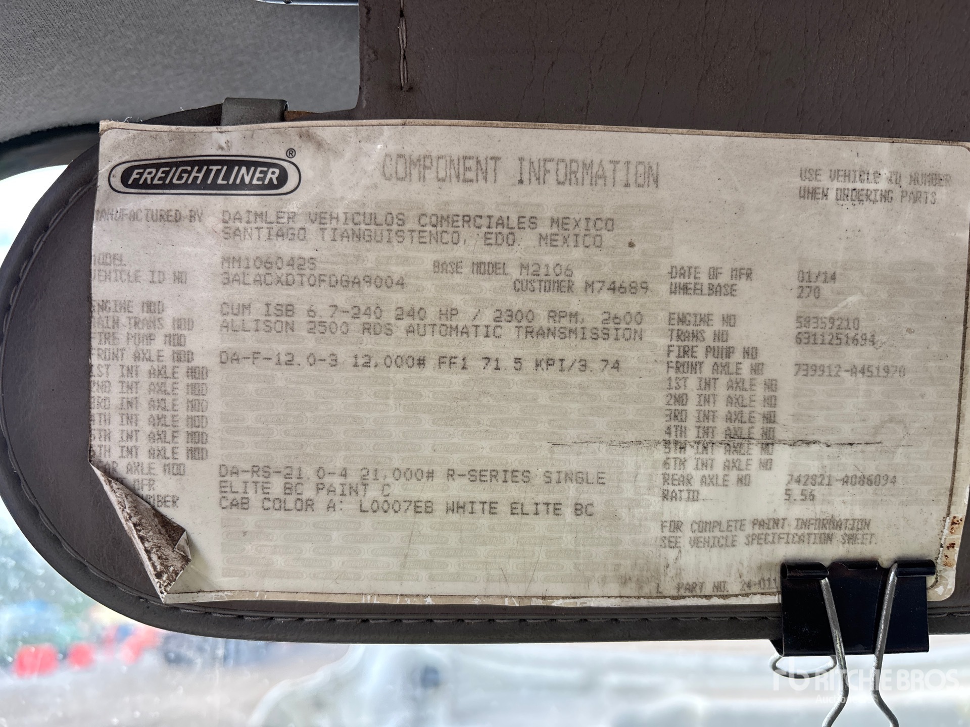 General Appearance with Serial Number / VIN