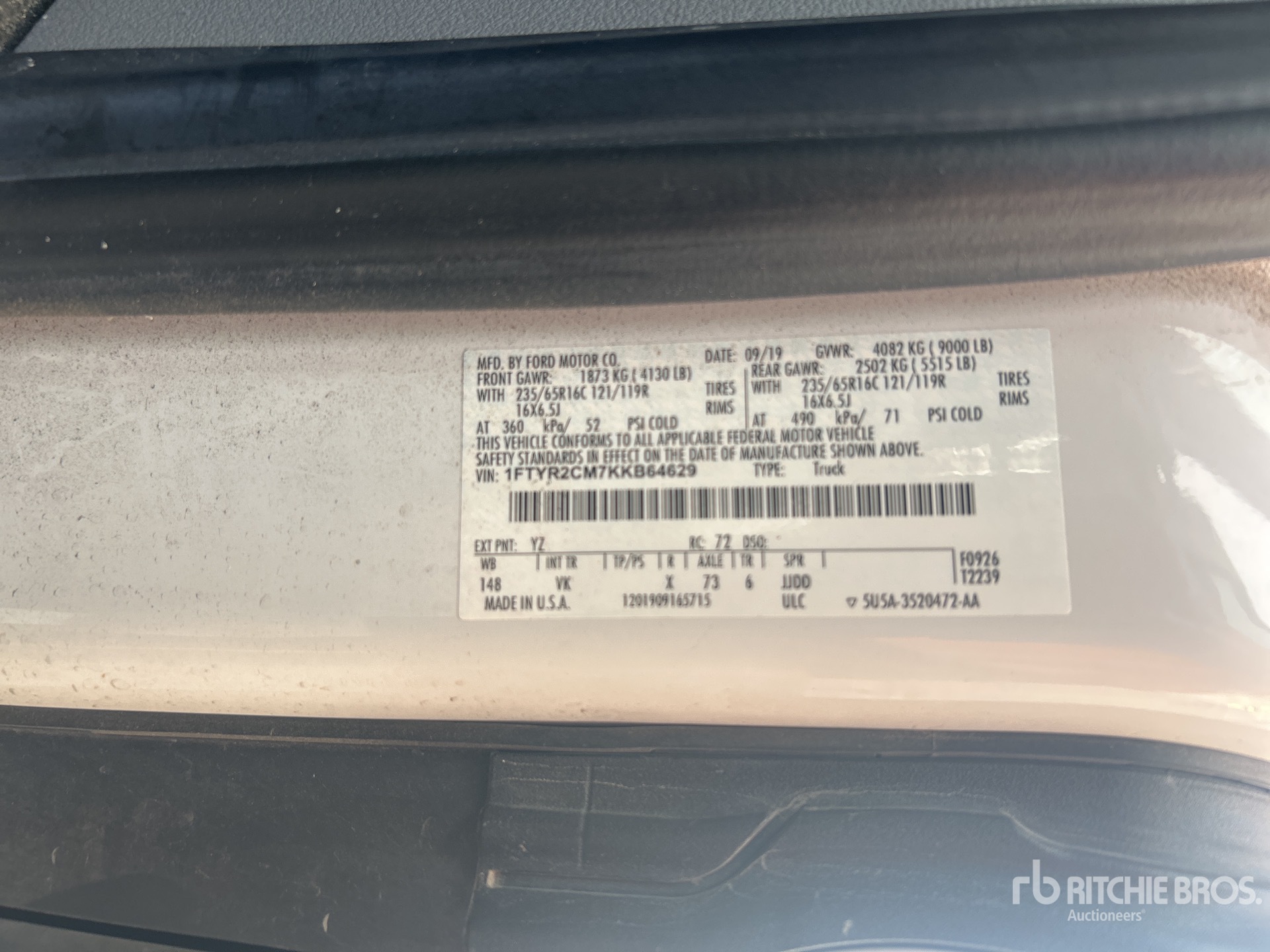 General Appearance with Serial Number / VIN