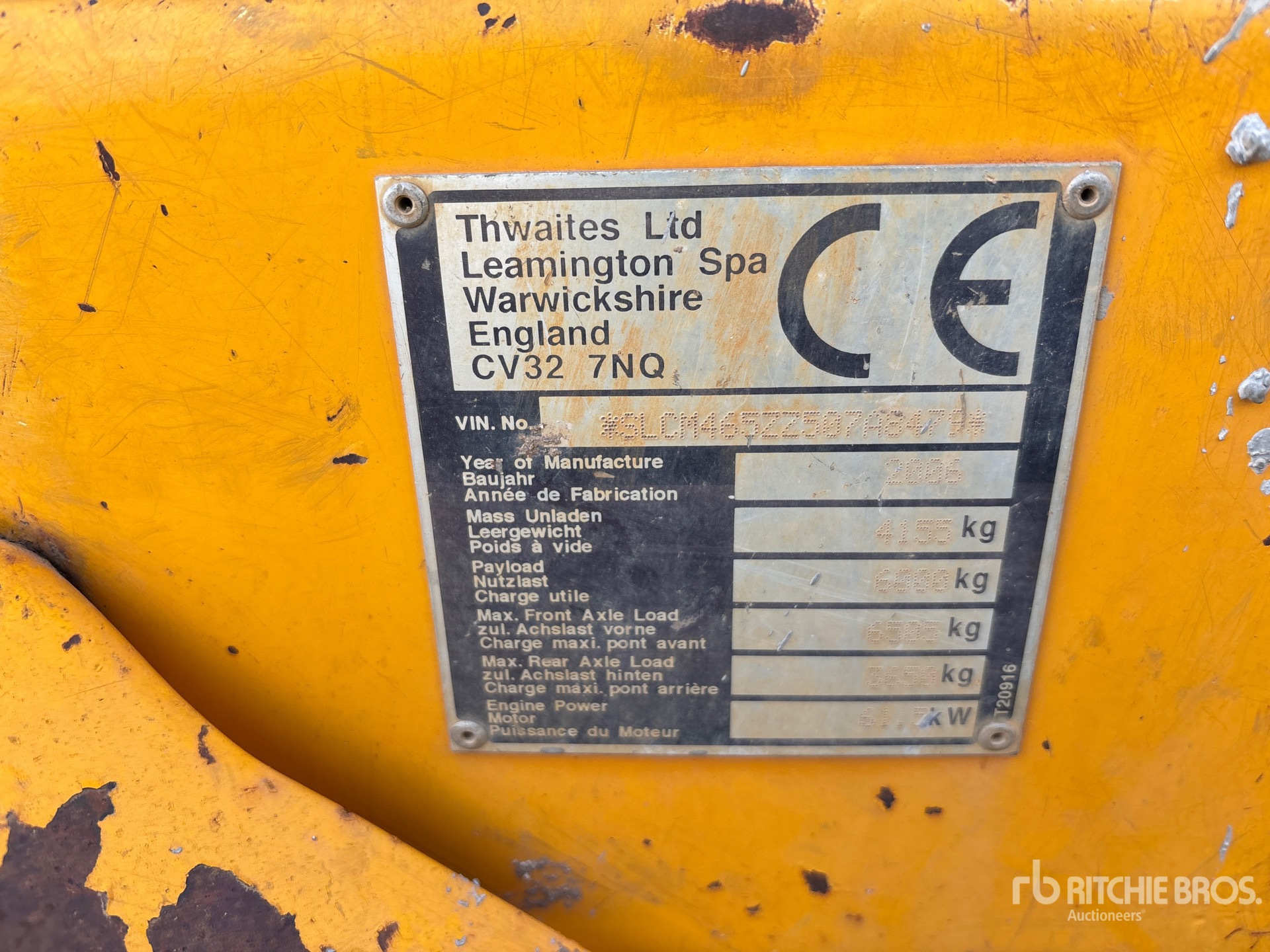 General Appearance with N.º de serie/VIN