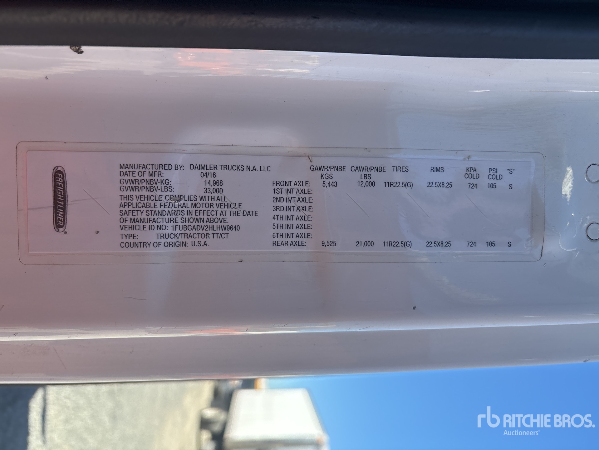 General Appearance with Serial Number / VIN